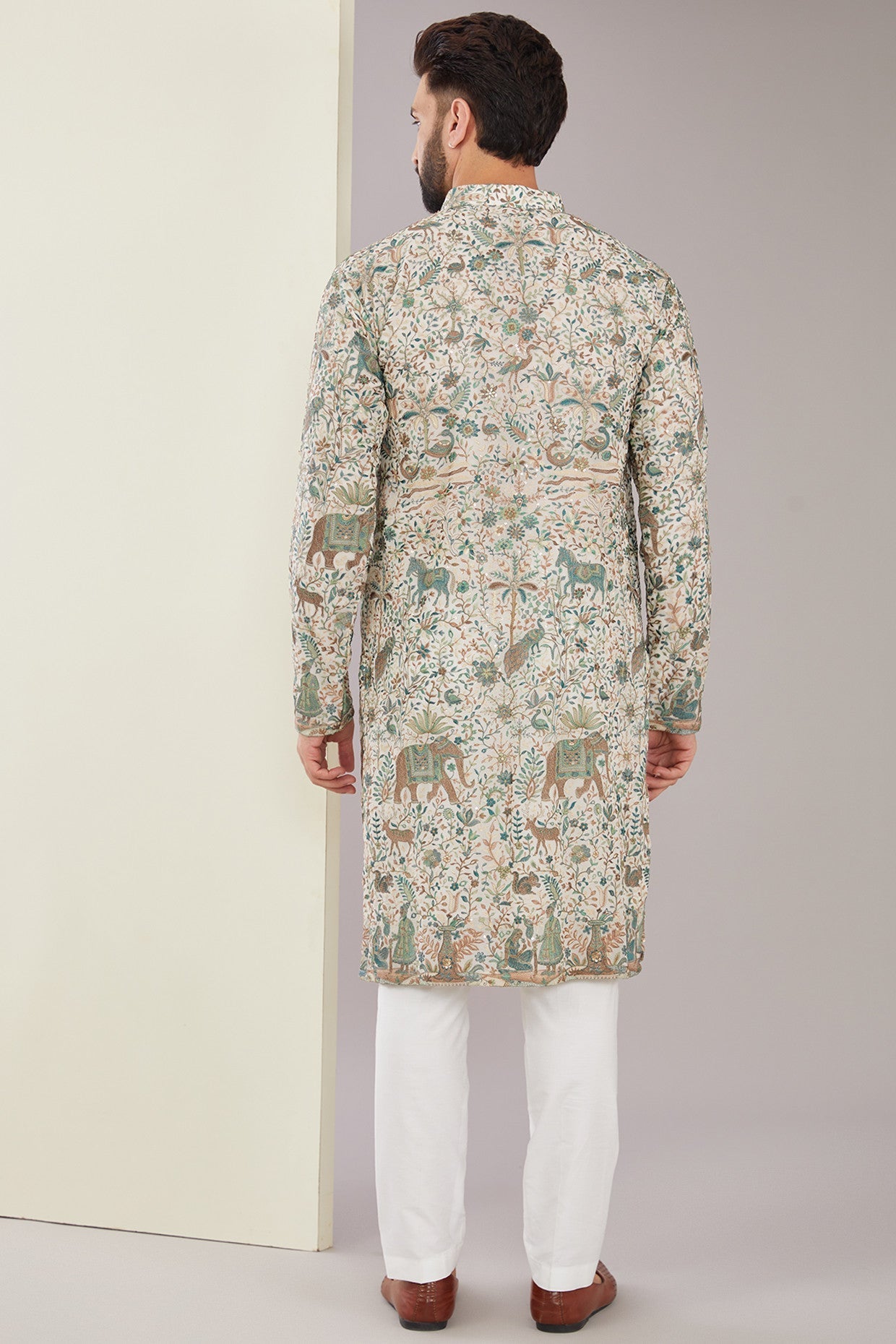 Stylish Off-White Kalamkari Embroidered Kurta for Women | Handcrafted Indian Ethnic Wear | Perfect for Festivals, Weddings & Cultural Events