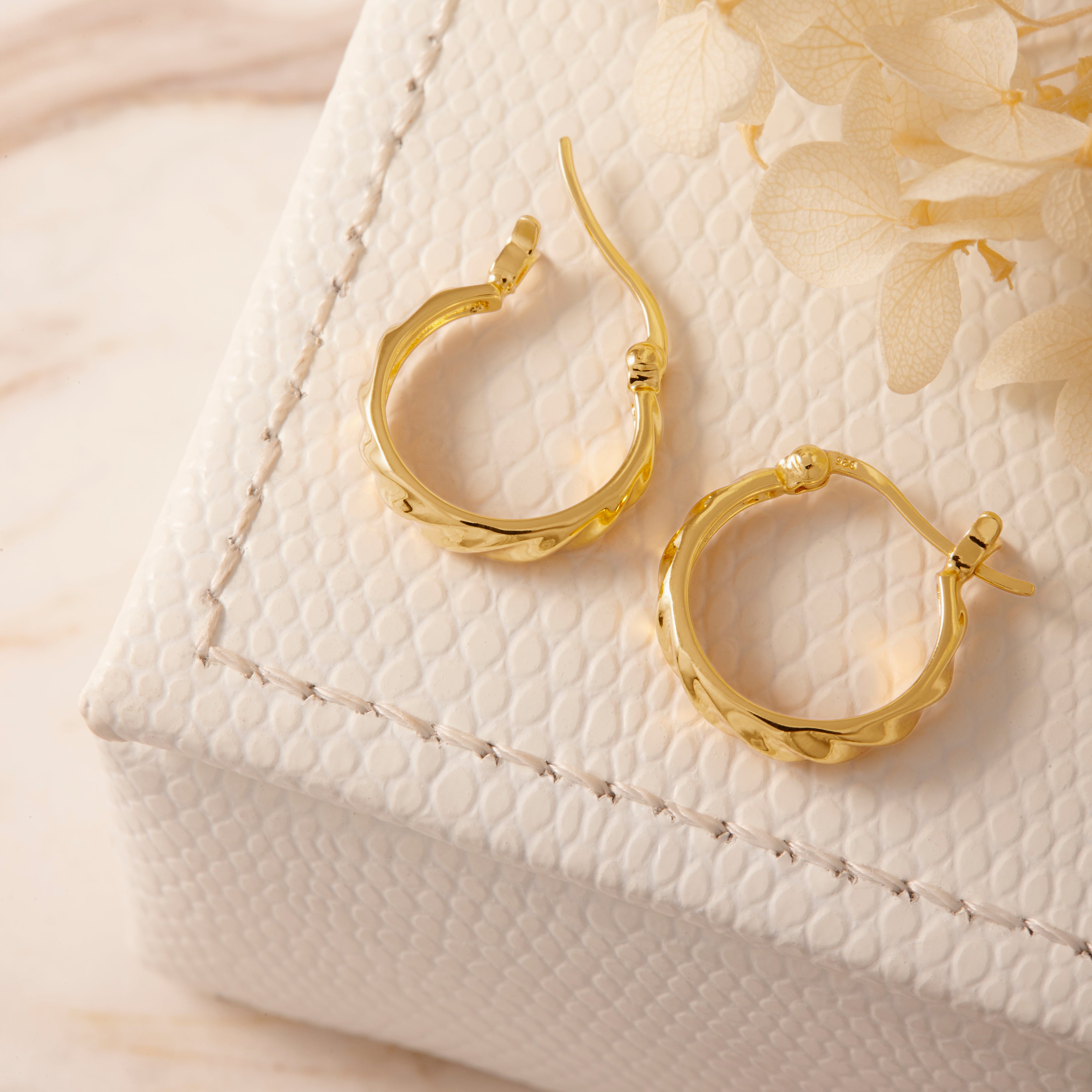 Dynamic Ripple Gold Hoop Earrings for Women - Trendy Dangle Statement Jewelry for Parties, Weddings & Everyday Wear