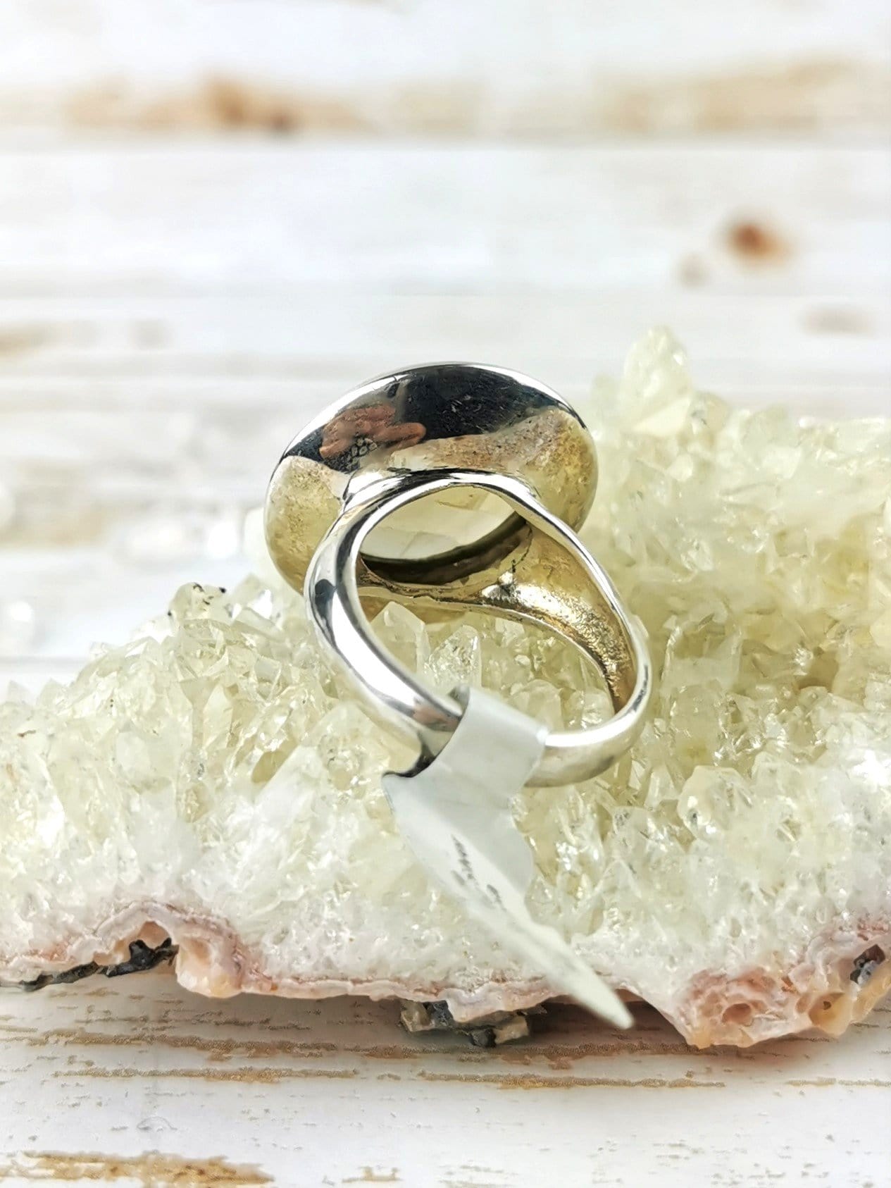 Natural Citrine Gemstone Ring - Faceted Circle Design, Size 7 | Elegant Jewelry for Women, Perfect for Everyday Wear & Special Occasions