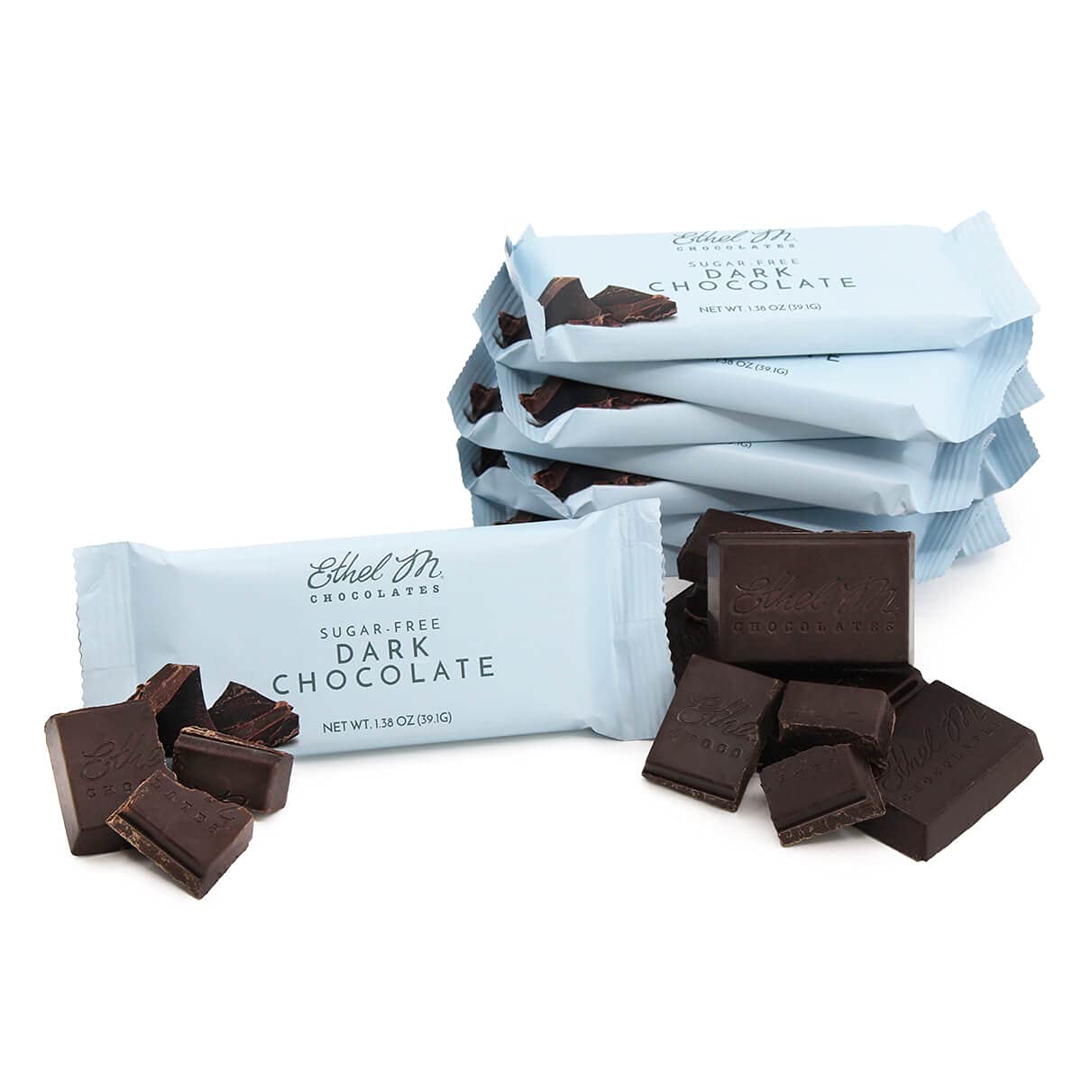 Ethel M Premium Sugar Free Dark Chocolate Bars - 24 Individually Wrapped Keto-Friendly Candy Bars for Gifts, Parties & Healthy Snacking