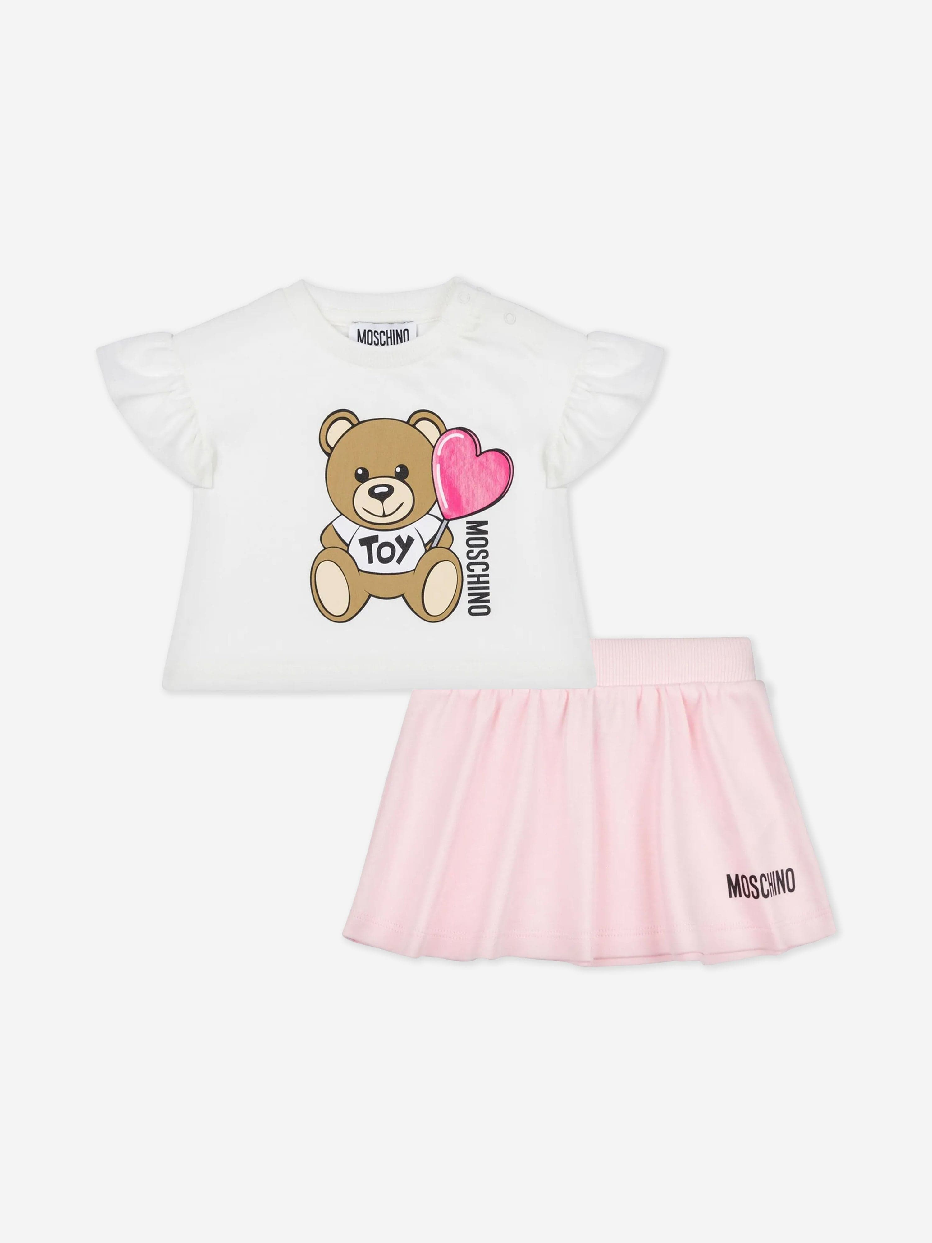 Adorable Baby Girls Teddy Bear Skirt Set - Soft Pink Outfit for Toddlers | Perfect for Birthday Parties, Photo Shoots & Special Occasions