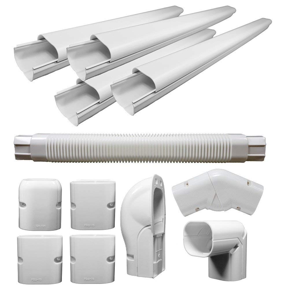 Pioneer Decorative PVC Slim Line Cover Kit for Mini Split AC & Heat Pumps - Hide Wires & Pipes, Indoor & Outdoor Use for Home & Office