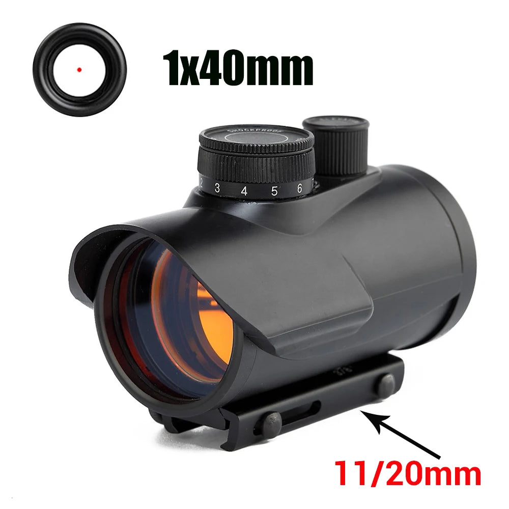 1x30mm Tactical Red Dot Sight Scope with 11/20mm Picatinny Rail Mount - Perfect for Hunting, Shooting & Airsoft | Durable Optical Sight for Outdoor Adventures & Tactical Gear