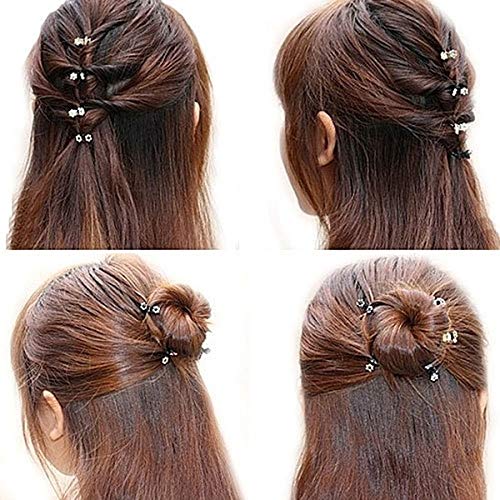 12 Pcs Girls Rhinestone Crystal Flower Hair Clips - Colorful Floral Mini Hair Claws for Kids & Teens - Perfect for School, Parties, and Daily Hairstyles