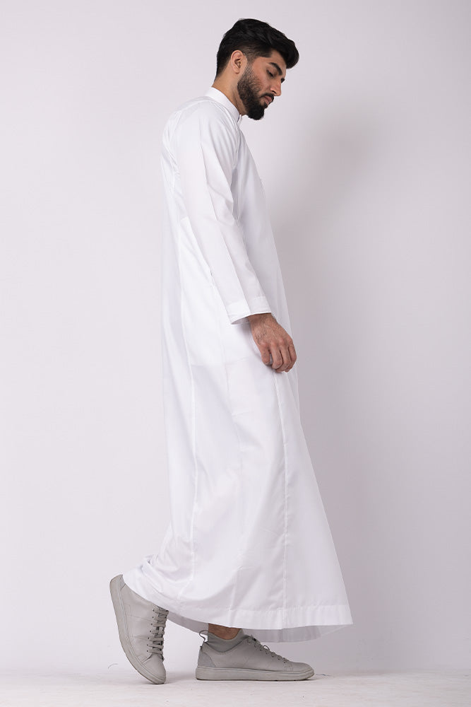 Premium White Thobe for Men - Traditional Islamic Robe - Perfect for Eid, Ramadan & Special Occasions