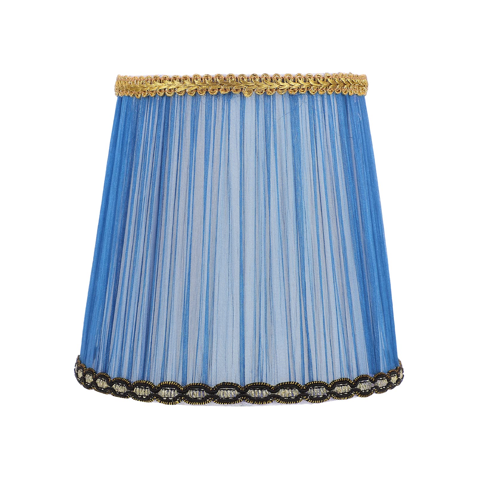 SOLUSTRE Blue Fabric Lampshade - Replacement Cloth Lamp Cover for Table Lamps, Wall Lights & Chandeliers (E14 Bulb, Bell Shaped) - Perfect for Living Room, Bedroom & Home Decor Lighting