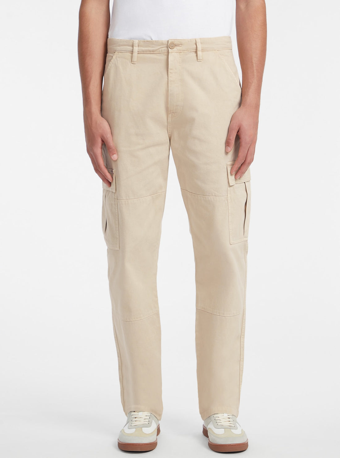 Guess Women's Beige Cargo Chino Pants - Casual Stretch Comfort Fit Trousers for Everyday Wear, Work & Outdoor Activities