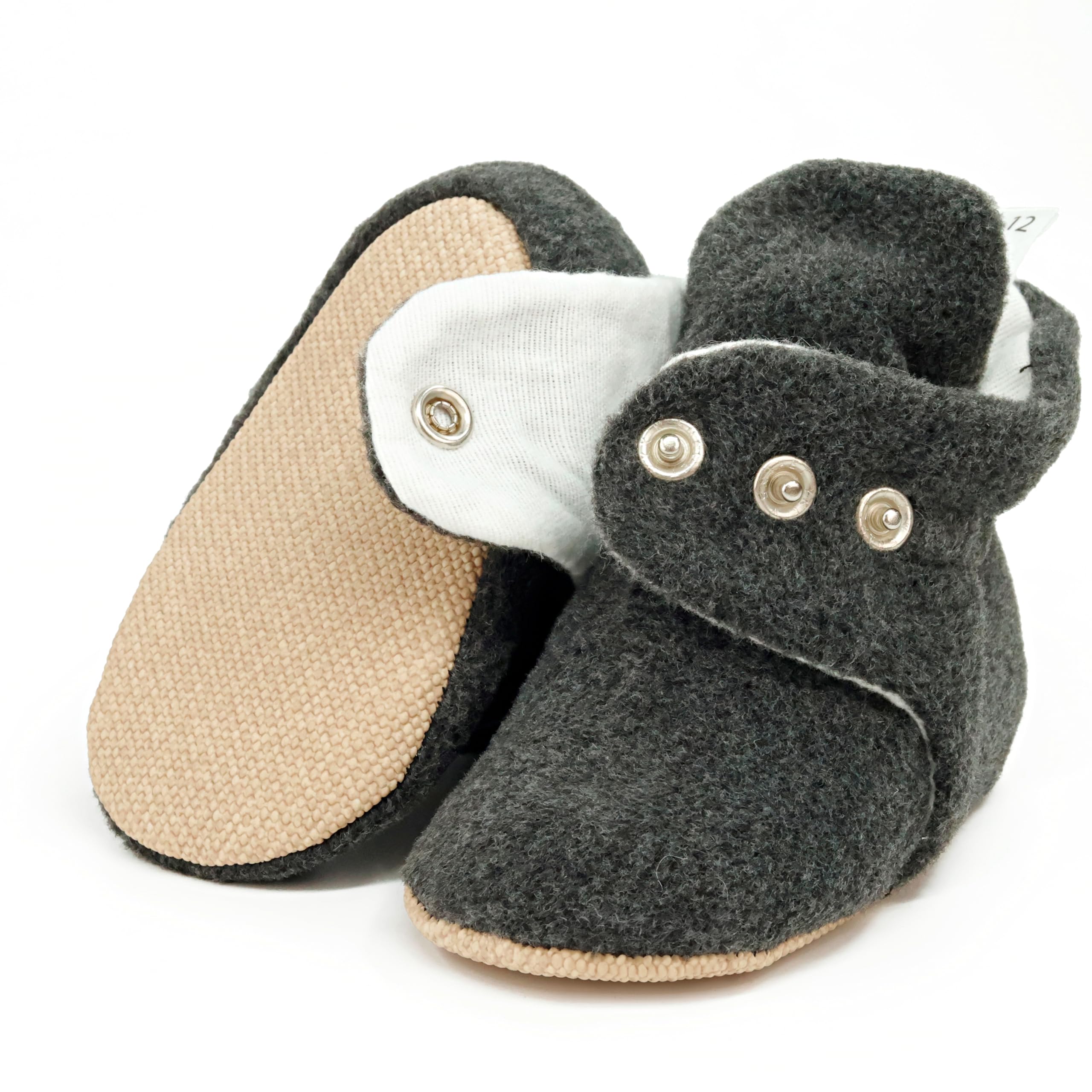 Ella Bonna Fleece Baby Booties - Warm Organic Infant Socks for Newborns & Toddlers - Soft Winter Booties for Indoor & Outdoor Use - Perfect for Playtime, Walks & Keeping Little Feet Cozy