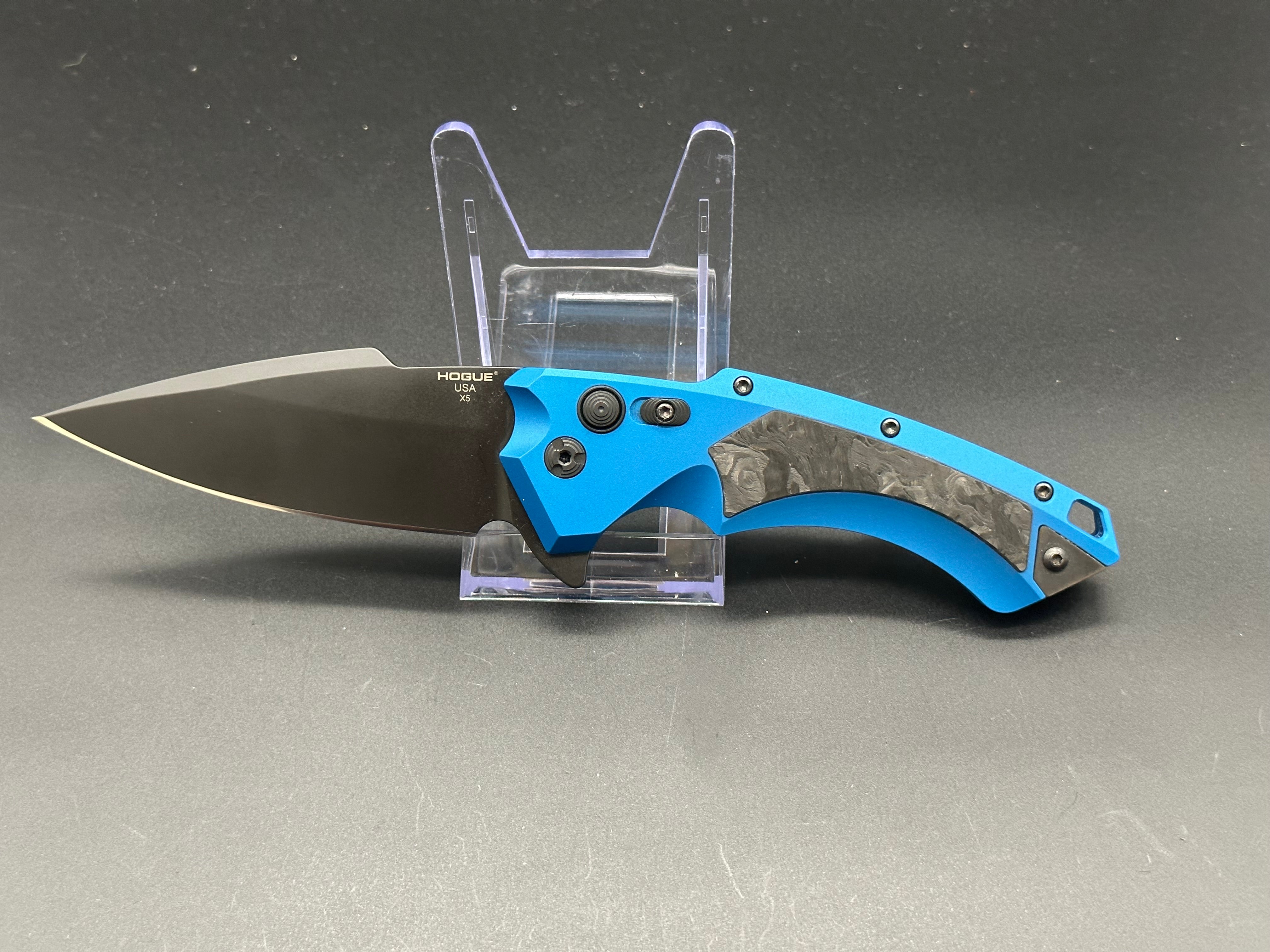Hogue X5 Folding Knife - Exclusive Blue G10 Handle | BladeHQ Limited Edition | EDC, Outdoor, Camping & Survival Gear