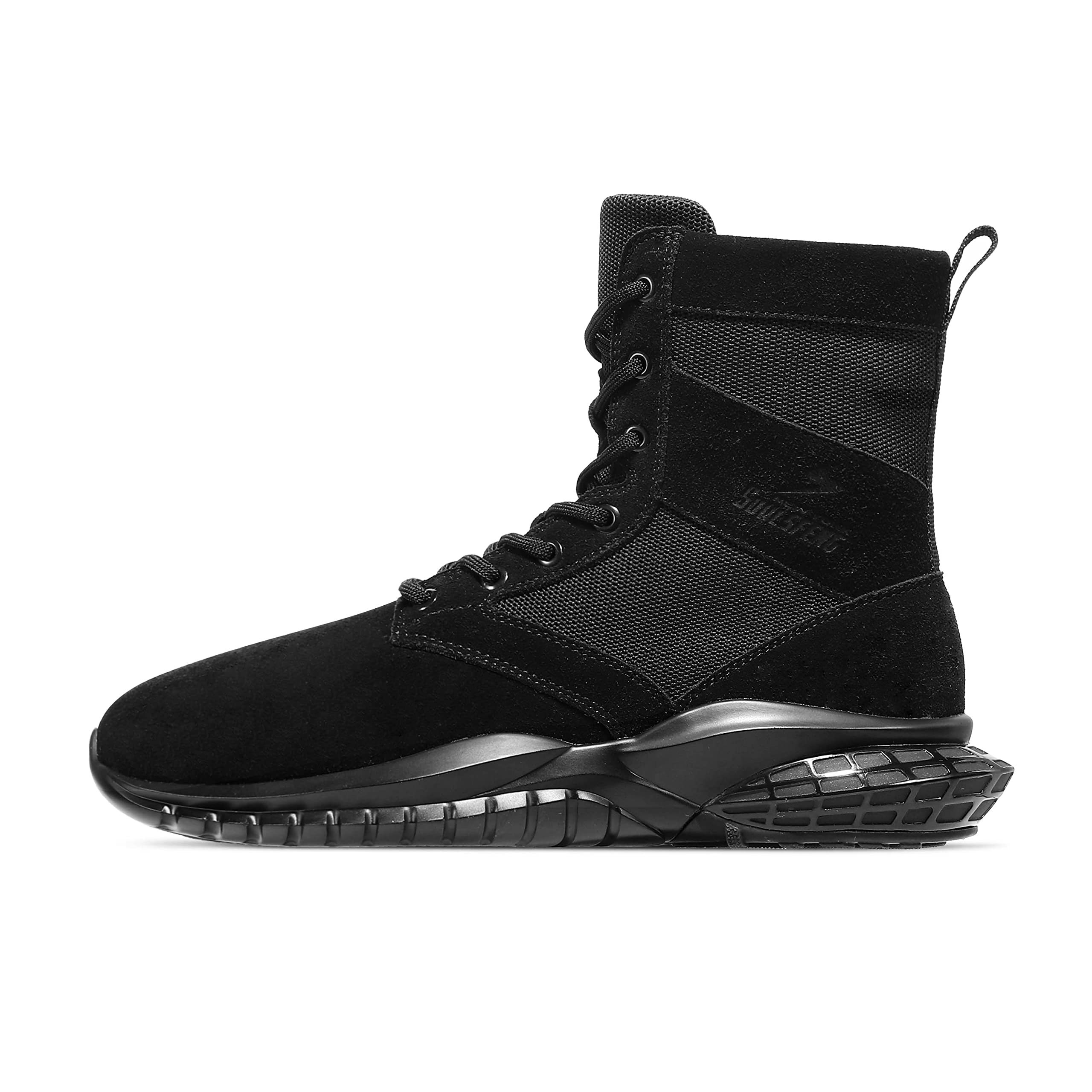 Soulsfeng Unisex Military Tactical Boots with Side Zipper - Leather Work Boots for Outdoor Hiking, Desert Combat & Casual Wear | Lightweight Comfortable Sports Boots for Men & Women | Perfect for Adventure, Work & Daily Use