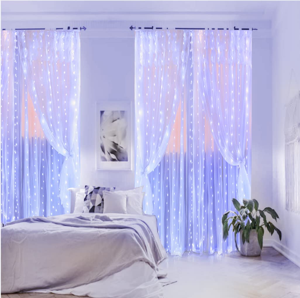 300 LED Copper Fairy Lights with Remote - 8 Lighting Modes USB Powered Indoor String Lights for Window Curtain Decor, Bedroom, Wedding, Christmas Party (Cold White) | Romantic Ambiance, Home Wall Decoration, Holiday Lighting