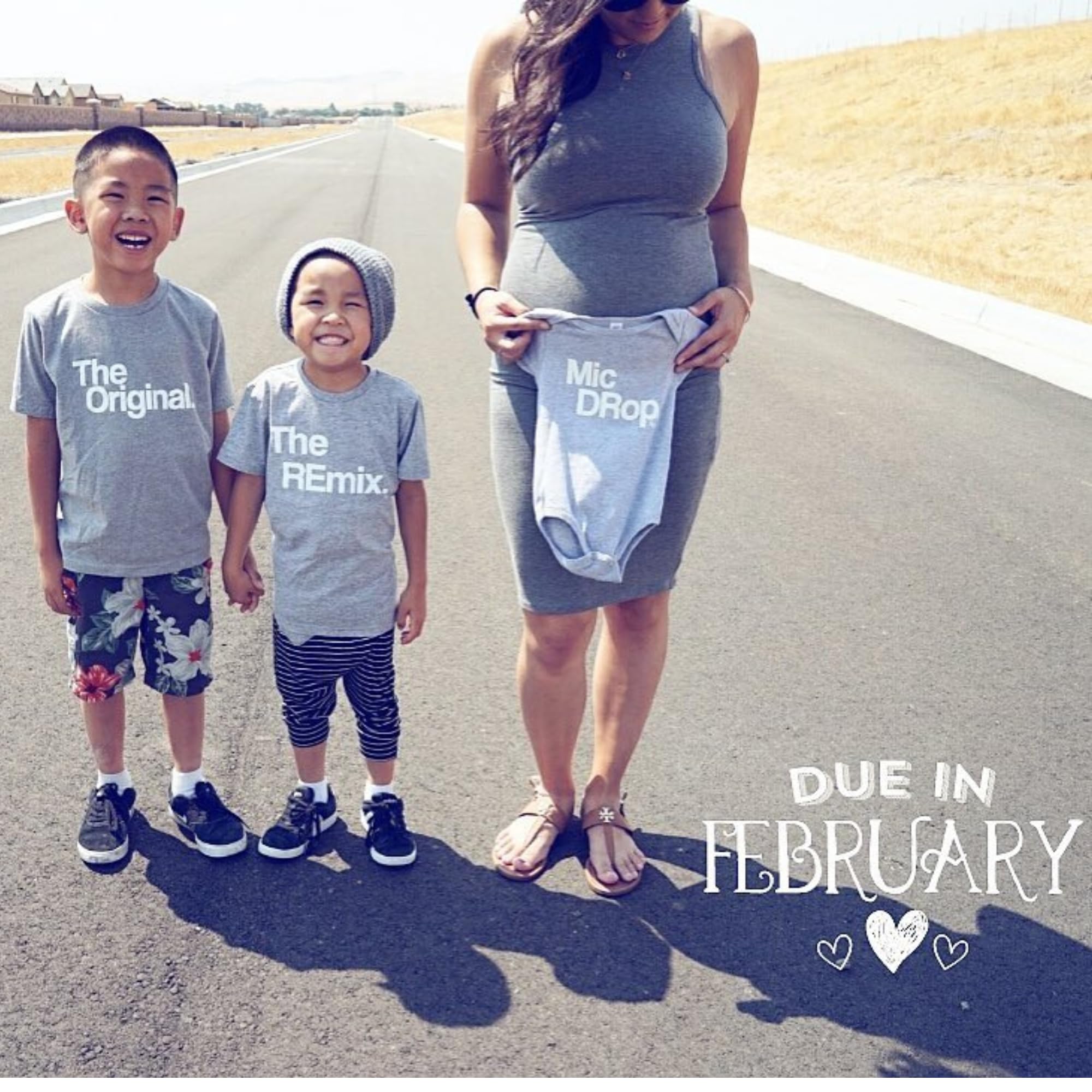 Pregnancy Announcement Sibling Shirts - Big Brother Big Sister Reveal Set of 5 for Baby & Toddler | Gender Reveal Gift & Family Photo Outfit