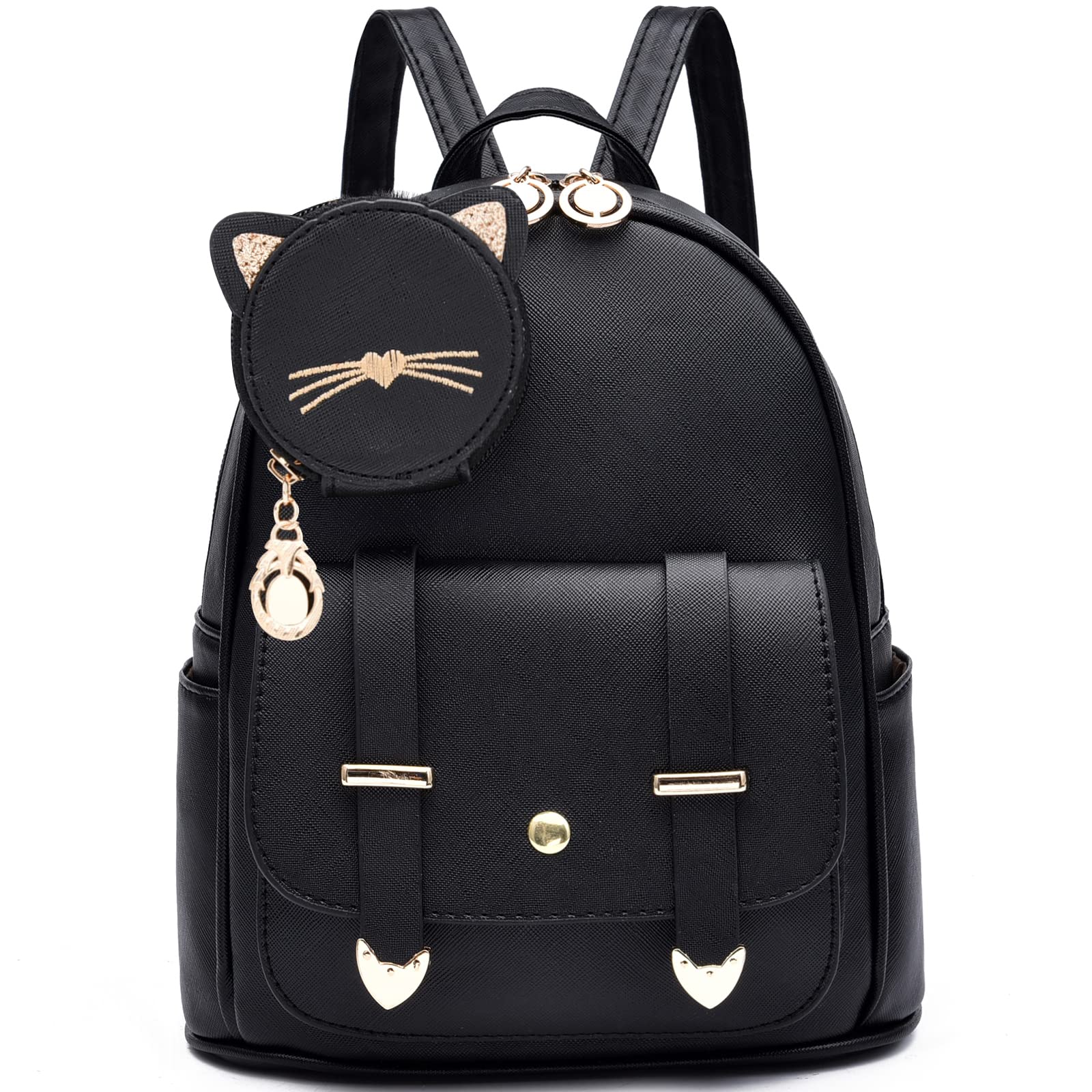IHAYNER Women's Fashion Mini Backpack - Cute Leather Small Satchel Bag with Kitty Design | Perfect for Travel, Work, School & Daily Use