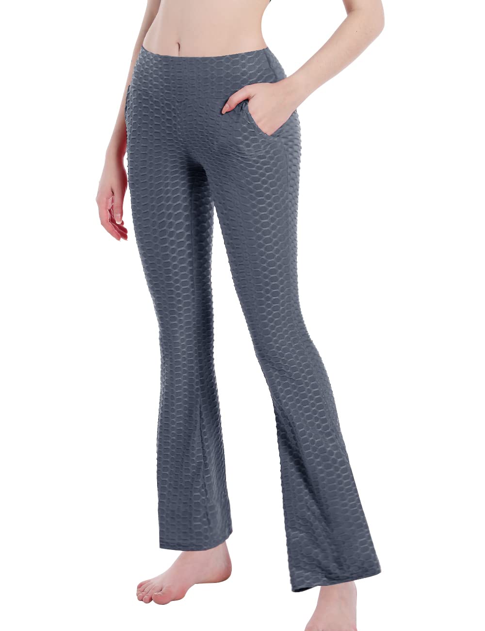 AGROSTE Women's High Waisted Bootcut Yoga Pants with Pockets - Butt Lifting Flare Leggings for Workout, Running & TikTok Fashion (Black, Medium) - Perfect for Gym, Yoga & Casual Wear