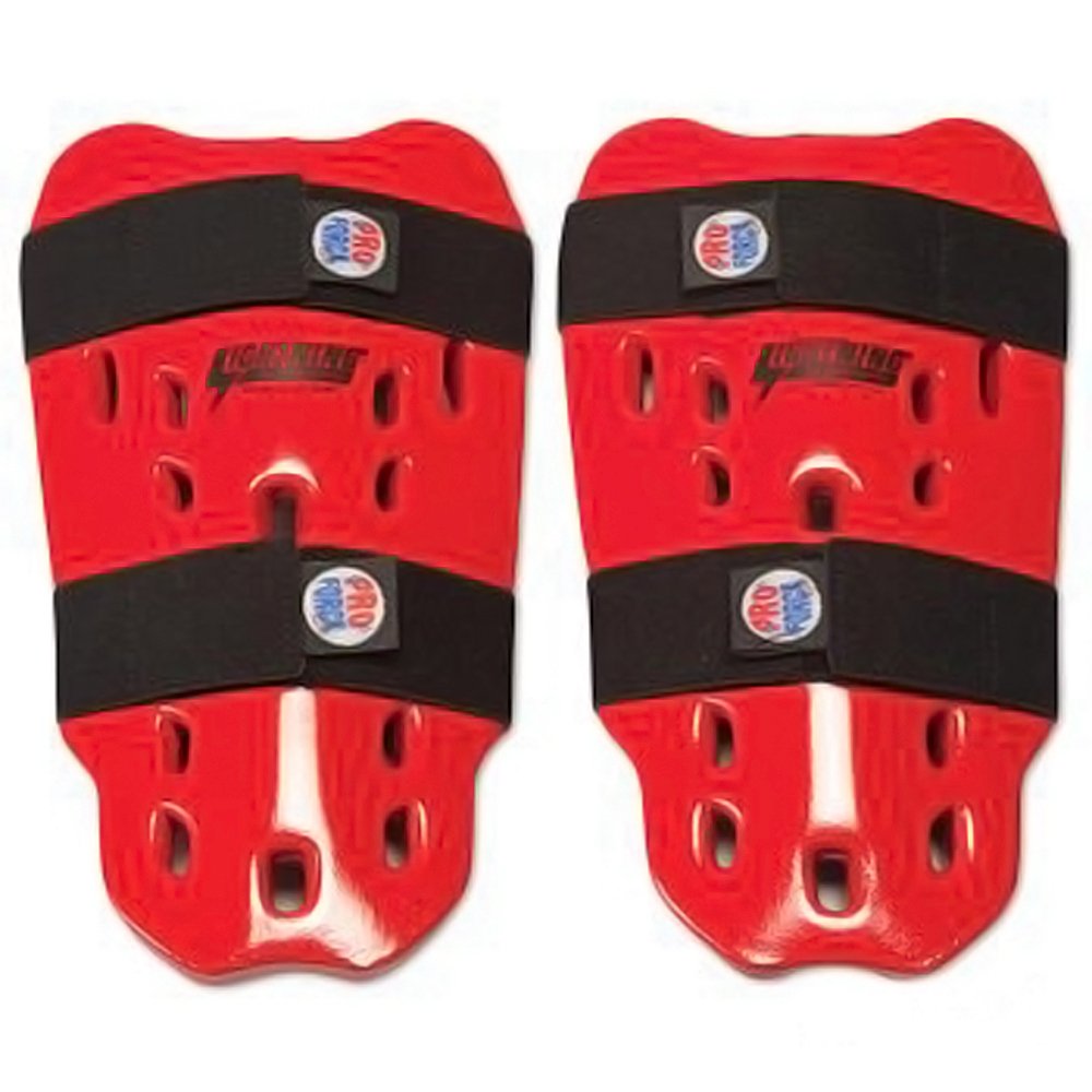 PROFORCE Lightning Soccer Shin Guards - Red - Large Size - Perfect for Youth & Adult Players - Ideal for Training, Matches & Outdoor Sports