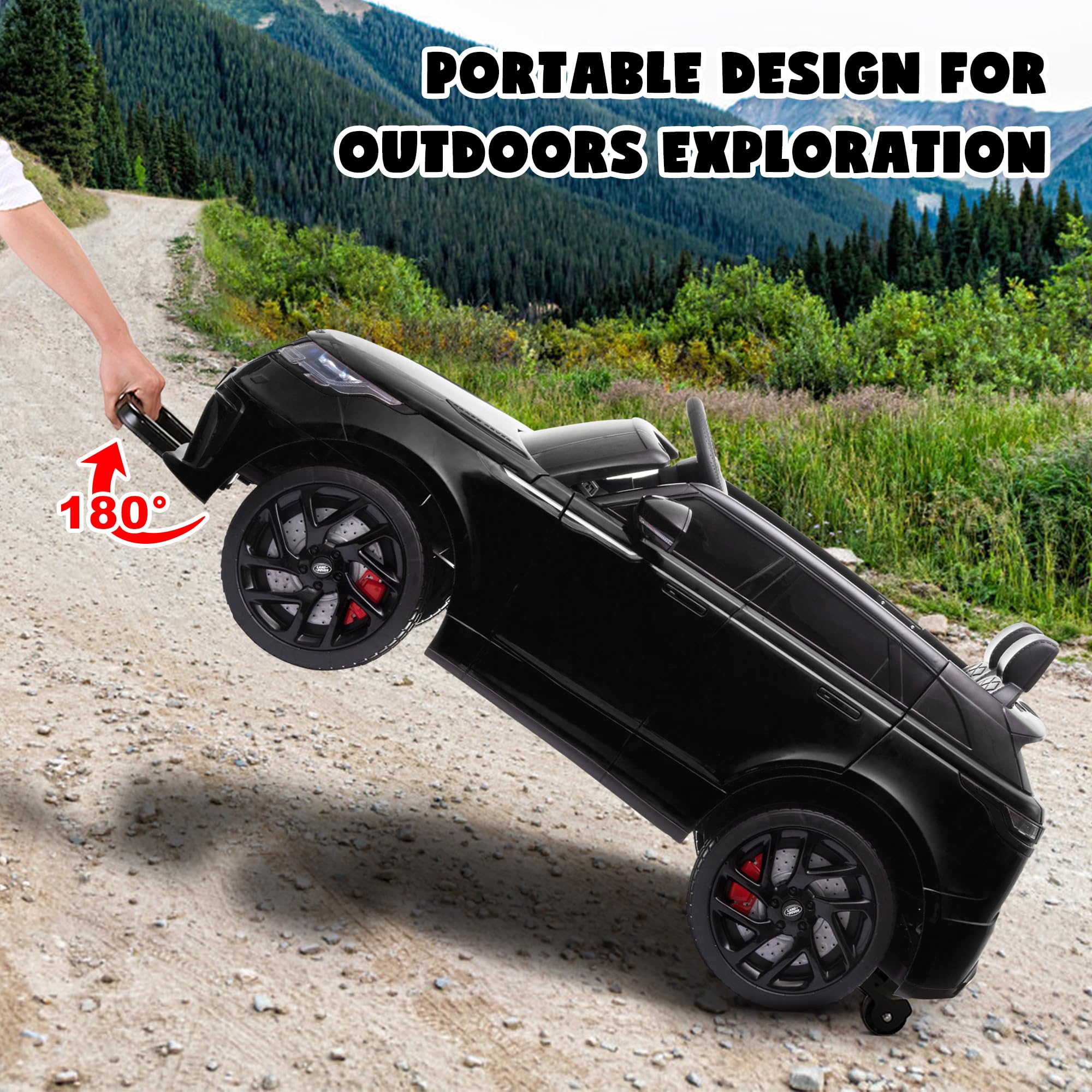 TOBBI 12V Licensed Land Rover VELAR Kids Electric Ride-On Car - Battery Powered Toy Truck with Parental Remote Control, Music & Spring Suspension - Perfect for Toddlers Outdoor Play & Birthday Gifts