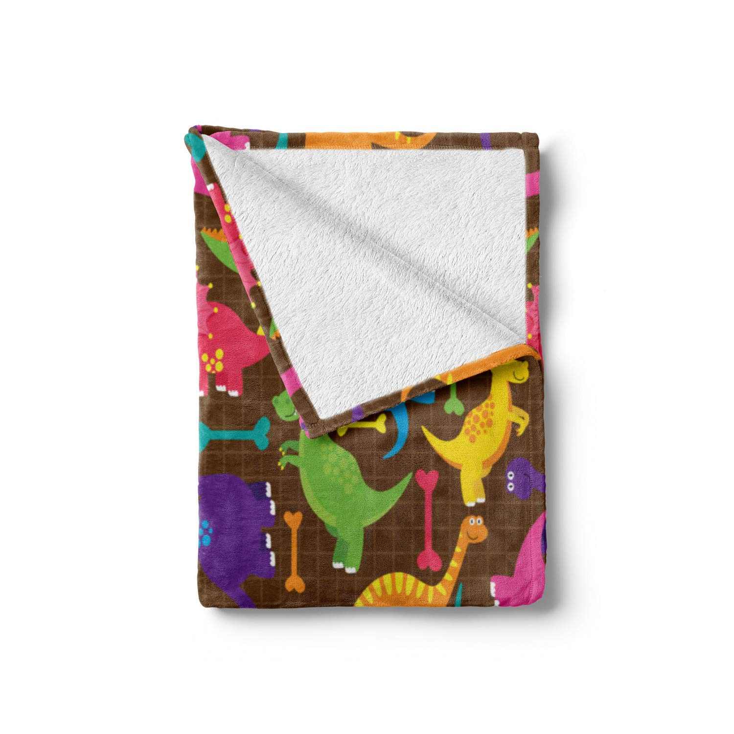 Ambesonne Tyrannosaurus Dinosaur Throw Blanket - Soft Flannel Fleece Video Game Style Design - 50