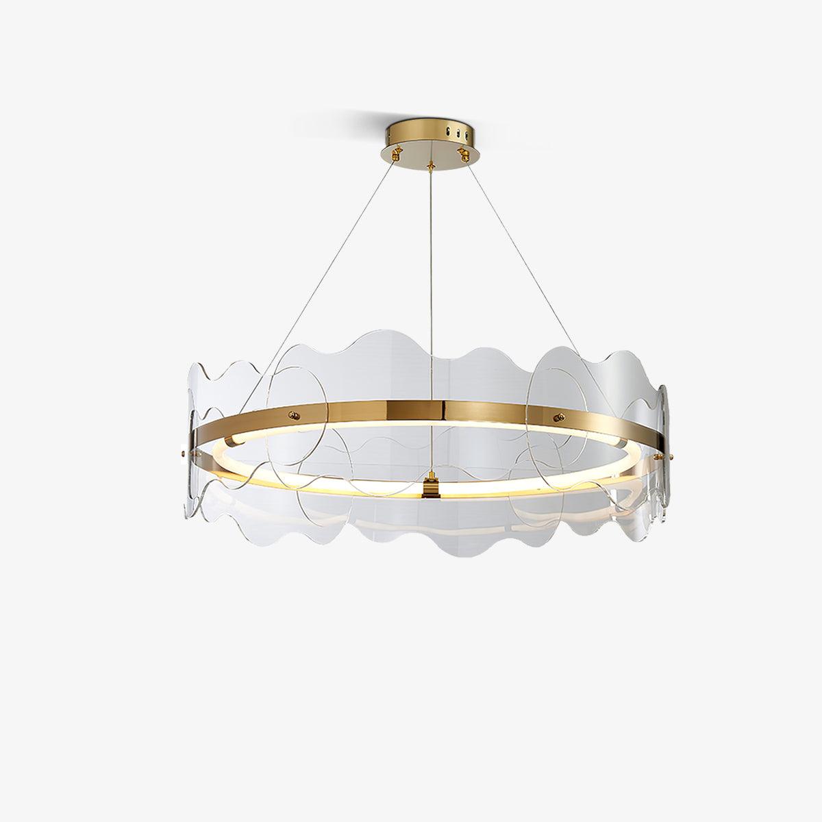 Modern Acrylic Wave Chandelier - Elegant LED Ceiling Light Fixture for Living Room, Dining Room & Bedroom Decor | Energy Efficient & Stylish Lighting Solution