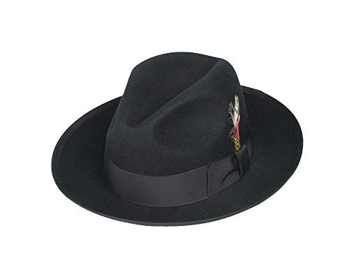 Stylish Black Gangster Fedora Hat for Men - Vintage 1920s Inspired Wide Brim Hat - Perfect for Cosplay, Halloween, Jazz Parties and Retro Fashion Outfits