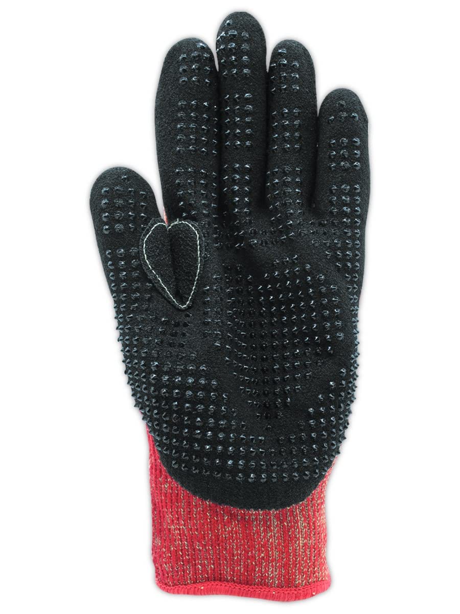 Heat Resistant Work Gloves A5 Cut Level - 24 Pairs, Nitrile Palm-Dot Coated (Nitrix), Size 7/S, Reusable, 13-Gauge Aramid Shell - Ideal for Welding, Construction & Industrial Safety (GPD549)