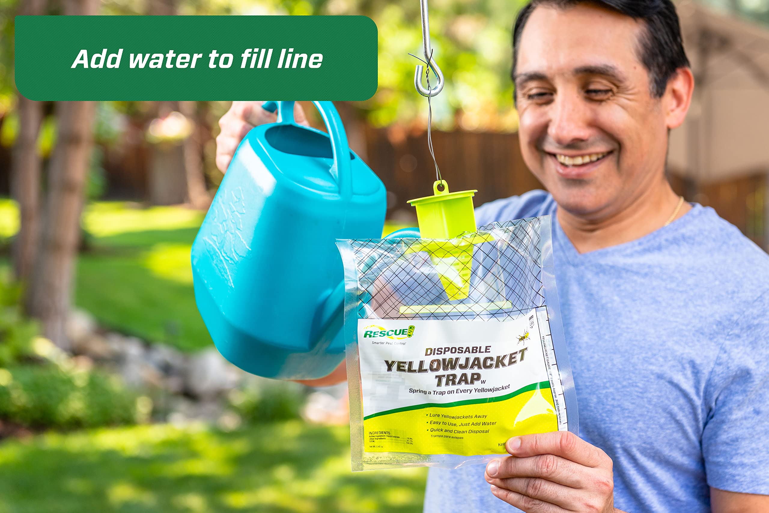 RESCUE! Disposable Yellowjacket Trap - Mountain & Pacific Formula - 24 Traps for Outdoor Pest Control | Effective Wasp & Hornet Catcher for Patio, Garden, and Camping Areas