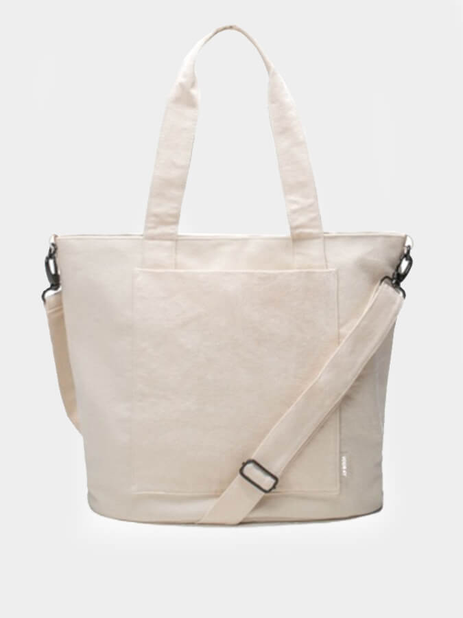 Vooray Zoey Organic Cotton Tote Bag - Eco-Friendly Reusable Shopping Bag for Groceries, Beach, Work & Travel