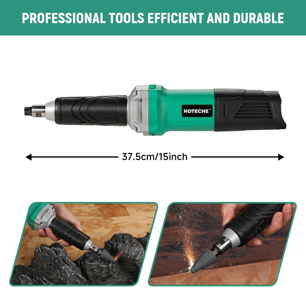 Hoteche 6-Amp 1/4-Inch Heavy Duty Electric Die Grinder - High-Speed Rotary Tool for Precision Metal Grinding, Cutting, Polishing - Ideal for Automotive, Metalworking & DIY Projects