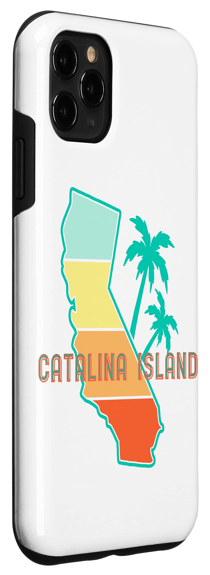 iPhone 11 Pro Max Case - California Beaches Souvenir Design, Retro Catalina Island Style - Perfect for Travel, Beach Trips & Everyday Protection