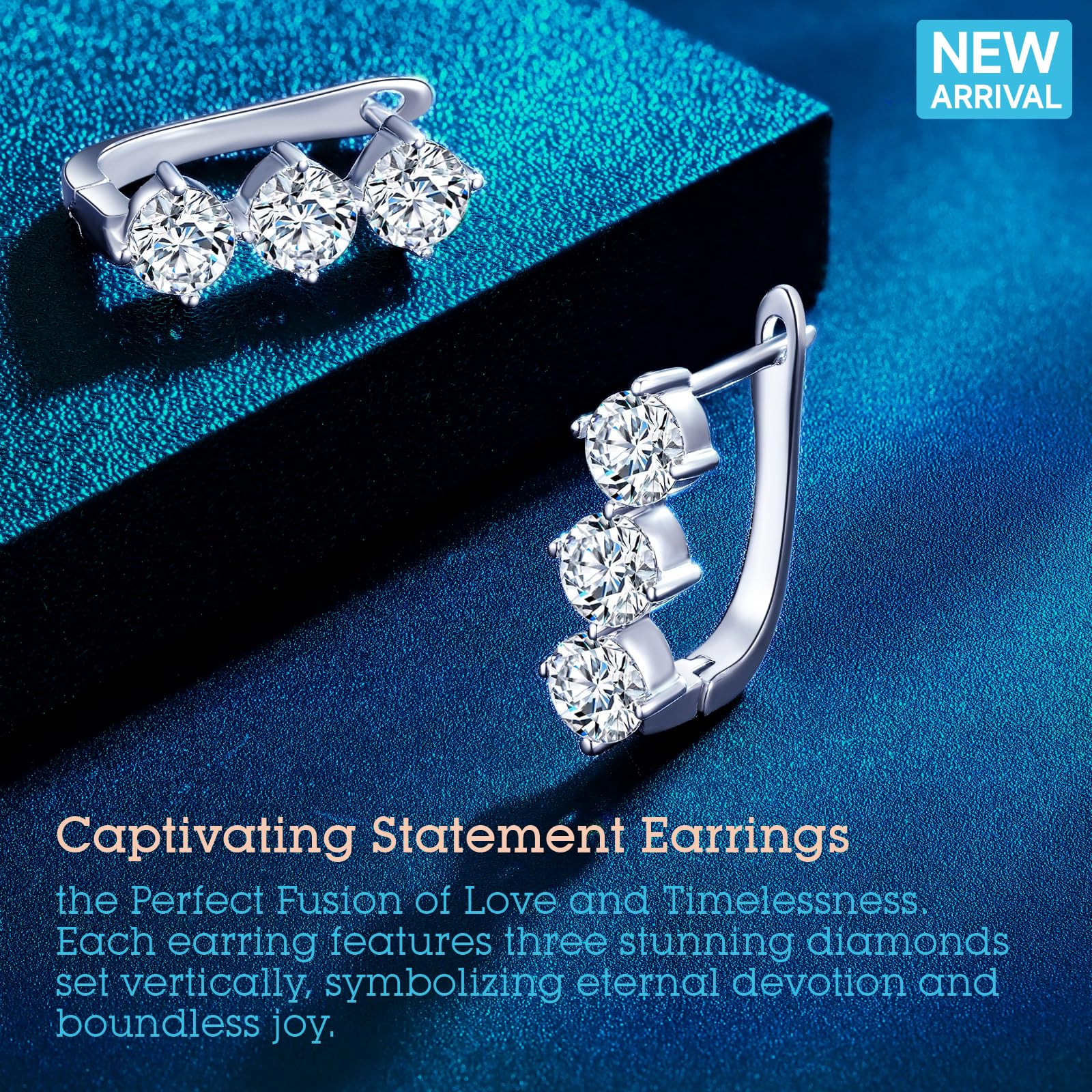 1.8-3.0 Carat Moissanite Hoop Earrings for Women & Men - Anniversary, Birthday, Christmas & Valentine's Day Gifts - Elegant Unisex Jewelry for Wife, Husband & Couples - Perfect for Date Nights, Weddings & Special Occasions