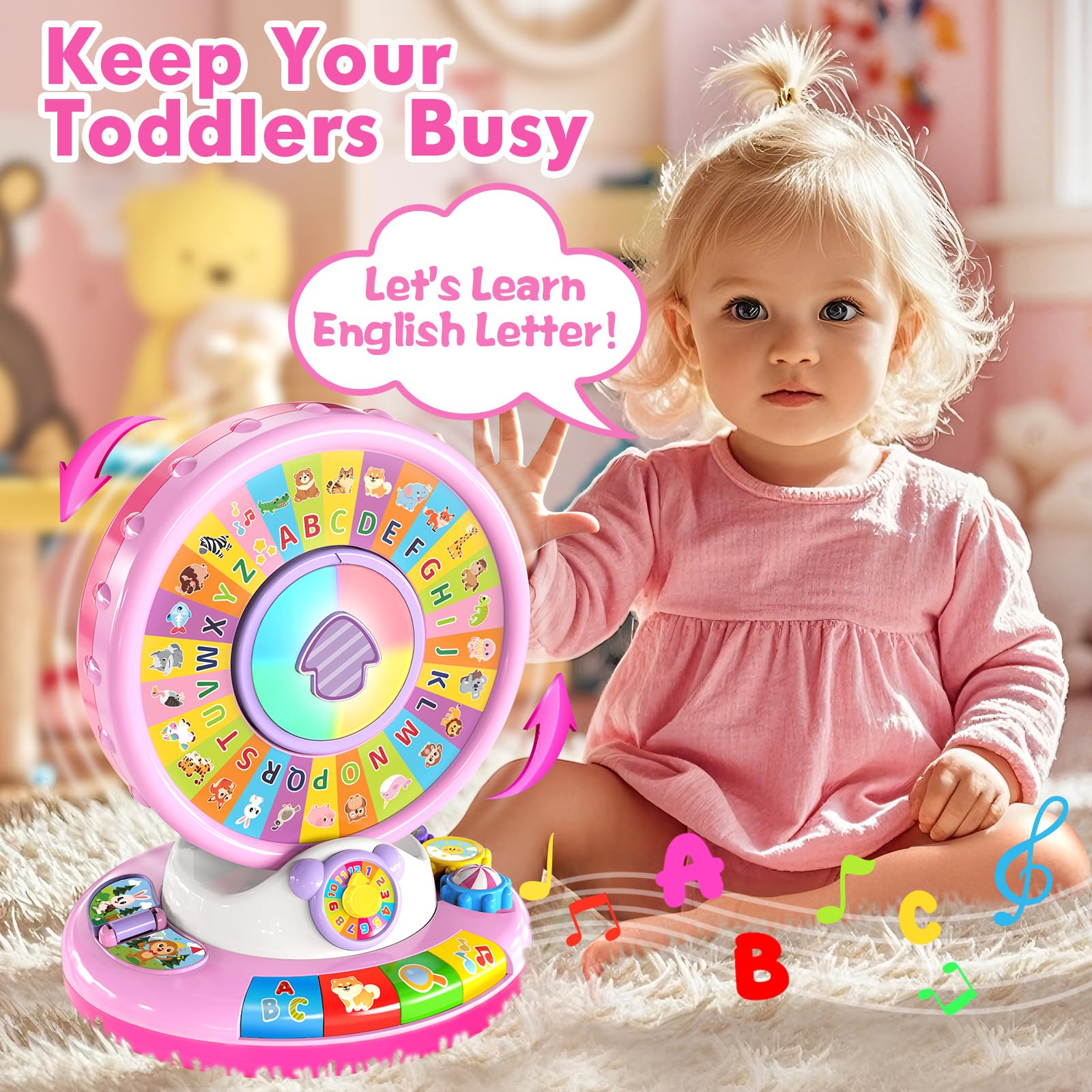 Musical Alphabet Zoo Toy for Toddlers 1-3 Years - Educational Gift for Boys & Girls - Perfect for Christmas & Birthdays