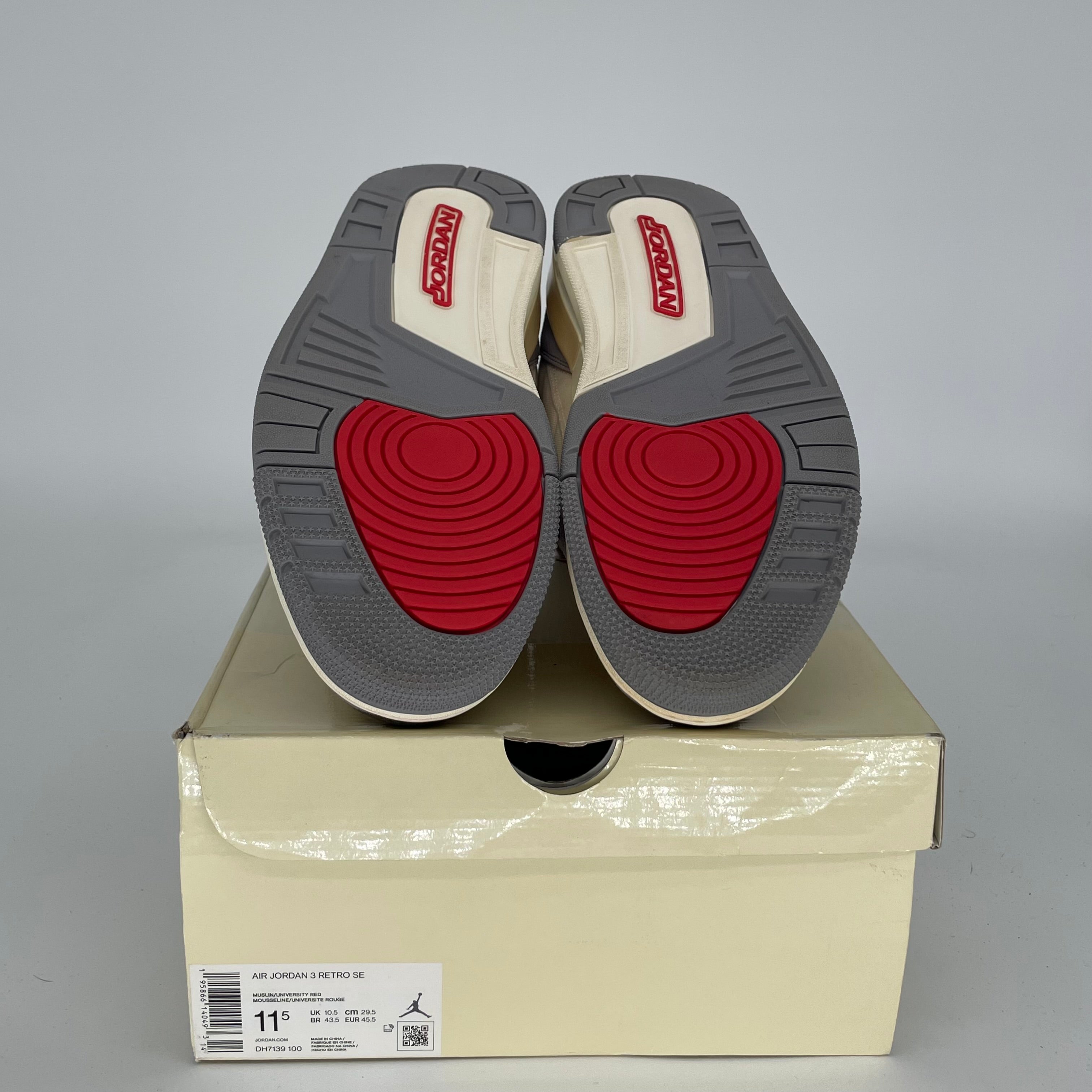 Authentic Air Jordan 3 Retro 'Muslin' Sneakers - Men's Size 11.5 (DH7139-100) | Basketball Shoes for Men, Streetwear Fashion & Casual Wear