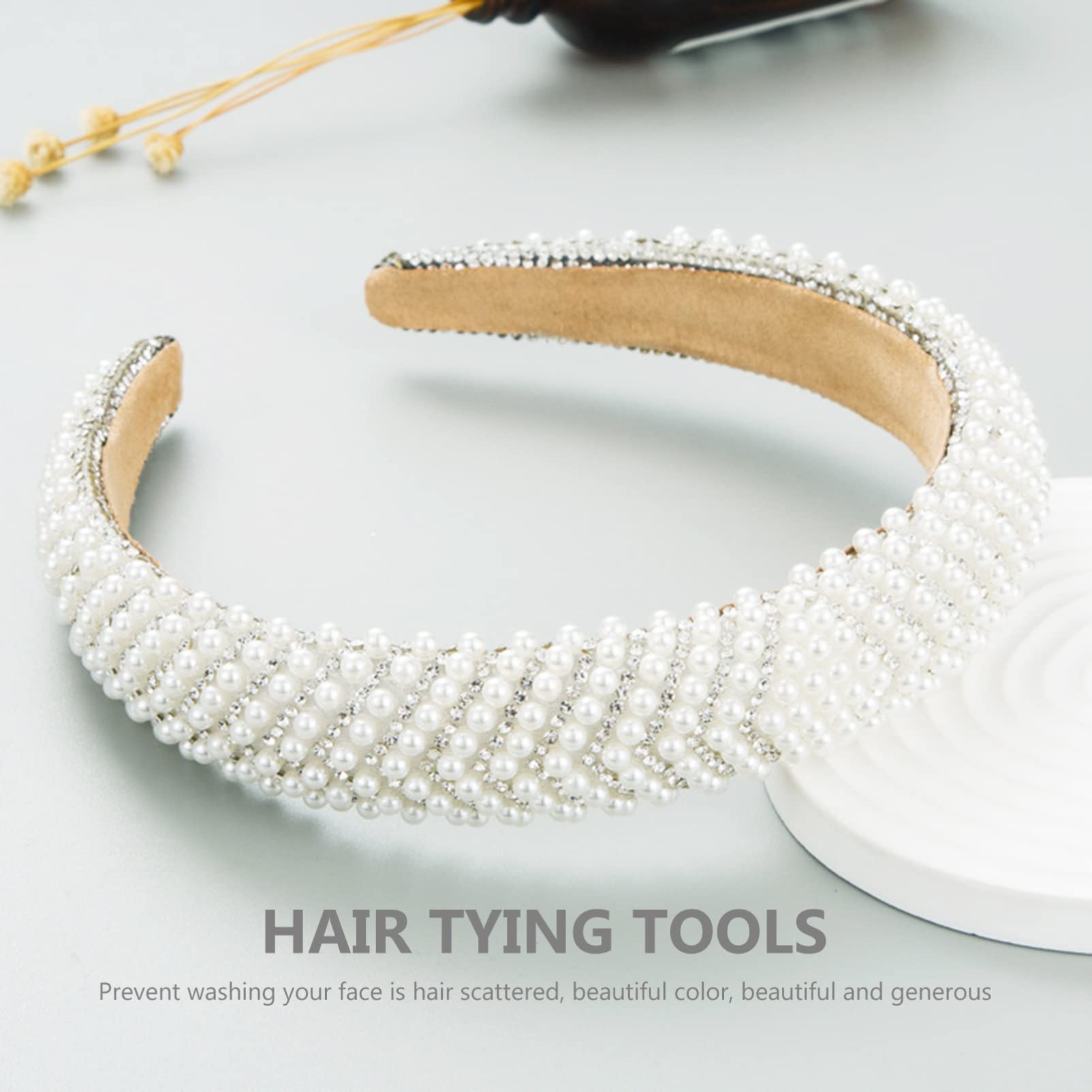 FOMIYES Women's Fashion Pearl Headband - Elegant White Wild Fabric Hair Accessories for Women & Girls | Perfect for Weddings, Parties & Everyday Wear