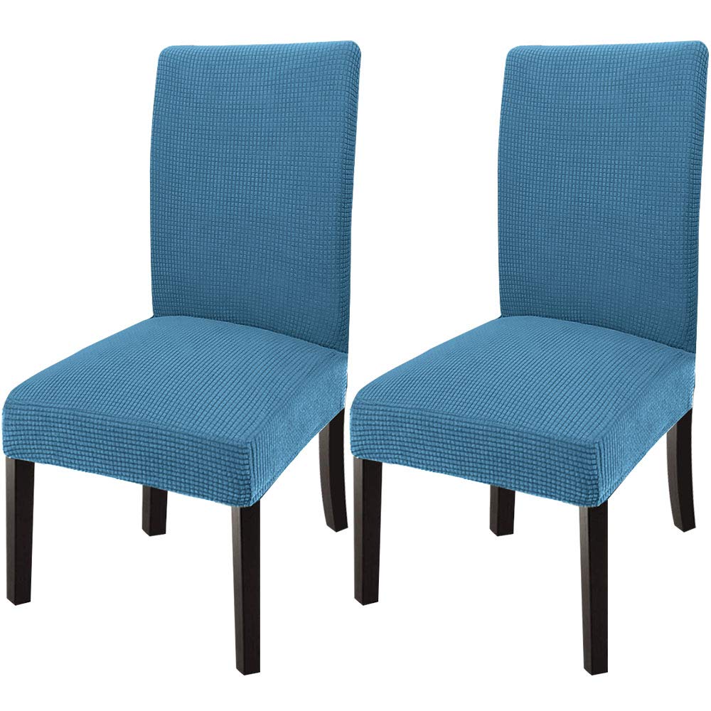 GoodtoU Stretch Dining Chair Covers - Dusty Blue Set of 2 | Washable Spandex Slipcovers for Kitchen & Dining Room Chairs | Perfect for Home Decor, Parties & Daily Protection