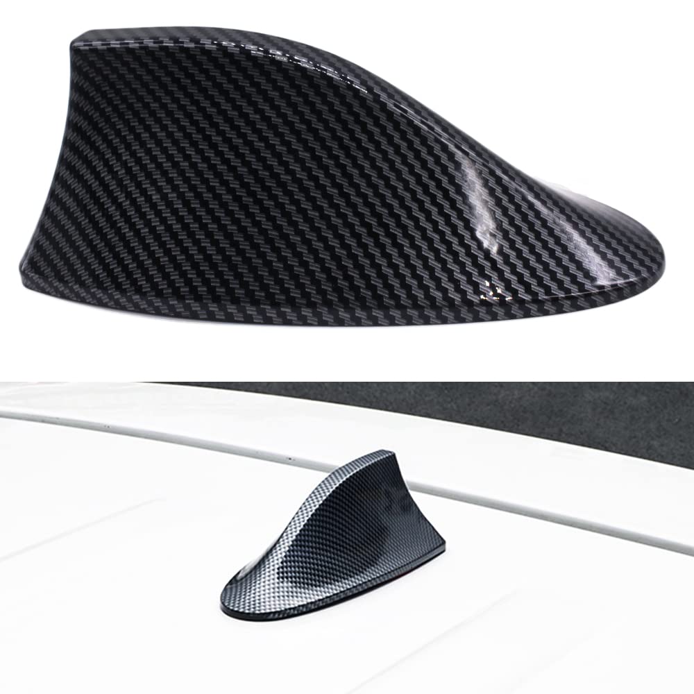 Venveal Car Shark Fin Antenna - Universal Carbon Fiber Design Roof Antenna Cover for Enhanced Radio Signal Reception - Dummy Aerial for Cars & Trucks - Perfect for Vehicle Styling and Improved FM/AM Reception