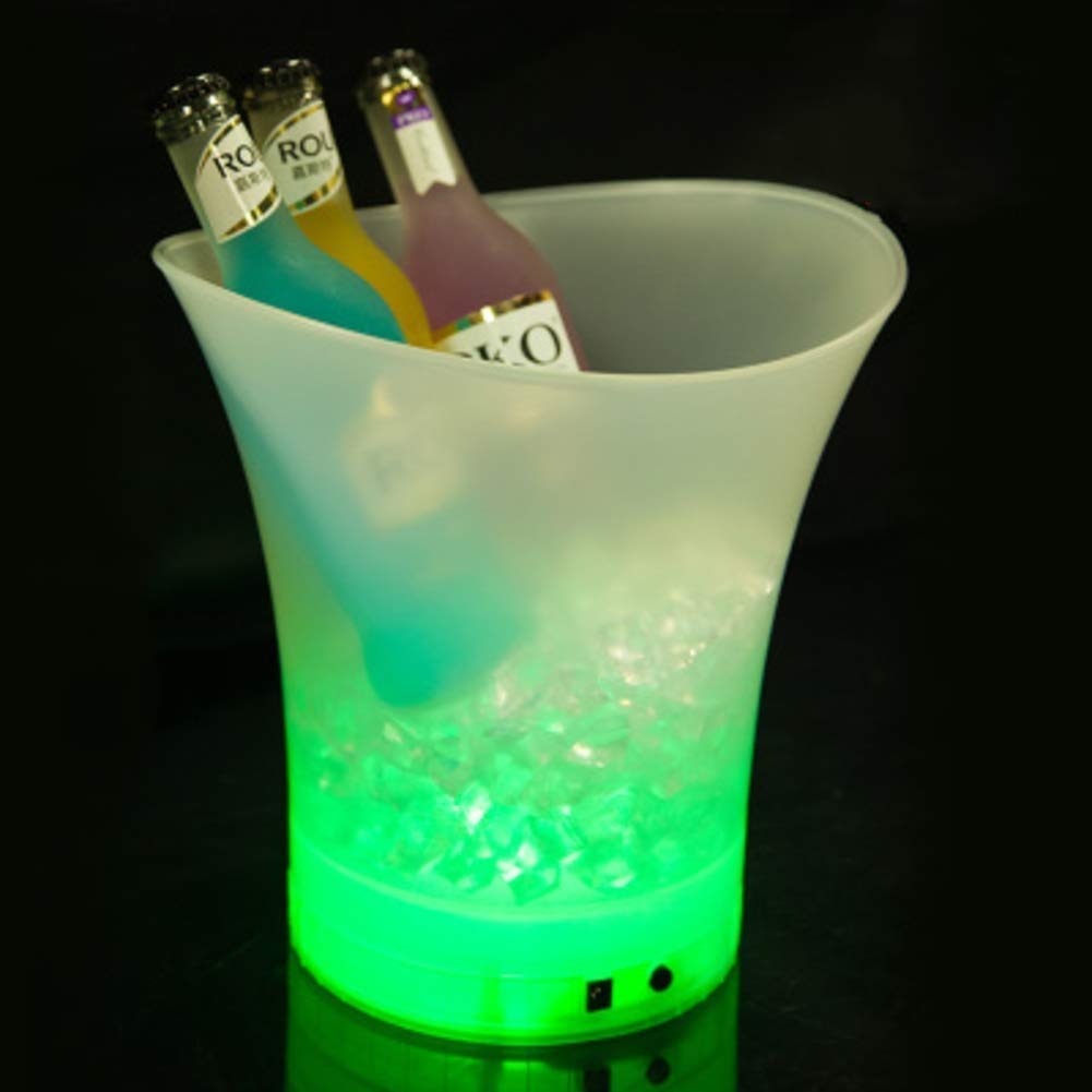 5L LED Ice Bucket - Rechargeable Plastic Champagne & Wine Cooler with Waterproof Design | Food Grade Beer Barrel for Parties, Outdoor Events & Home Entertaining