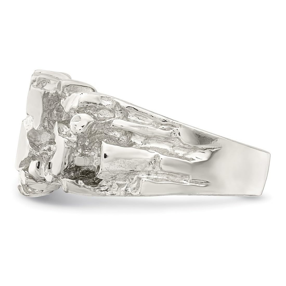 925 Sterling Silver Polished Men's Nugget Ring - Durable & Stylish Men's Jewelry for Everyday Wear, Gifts & Special Occasions