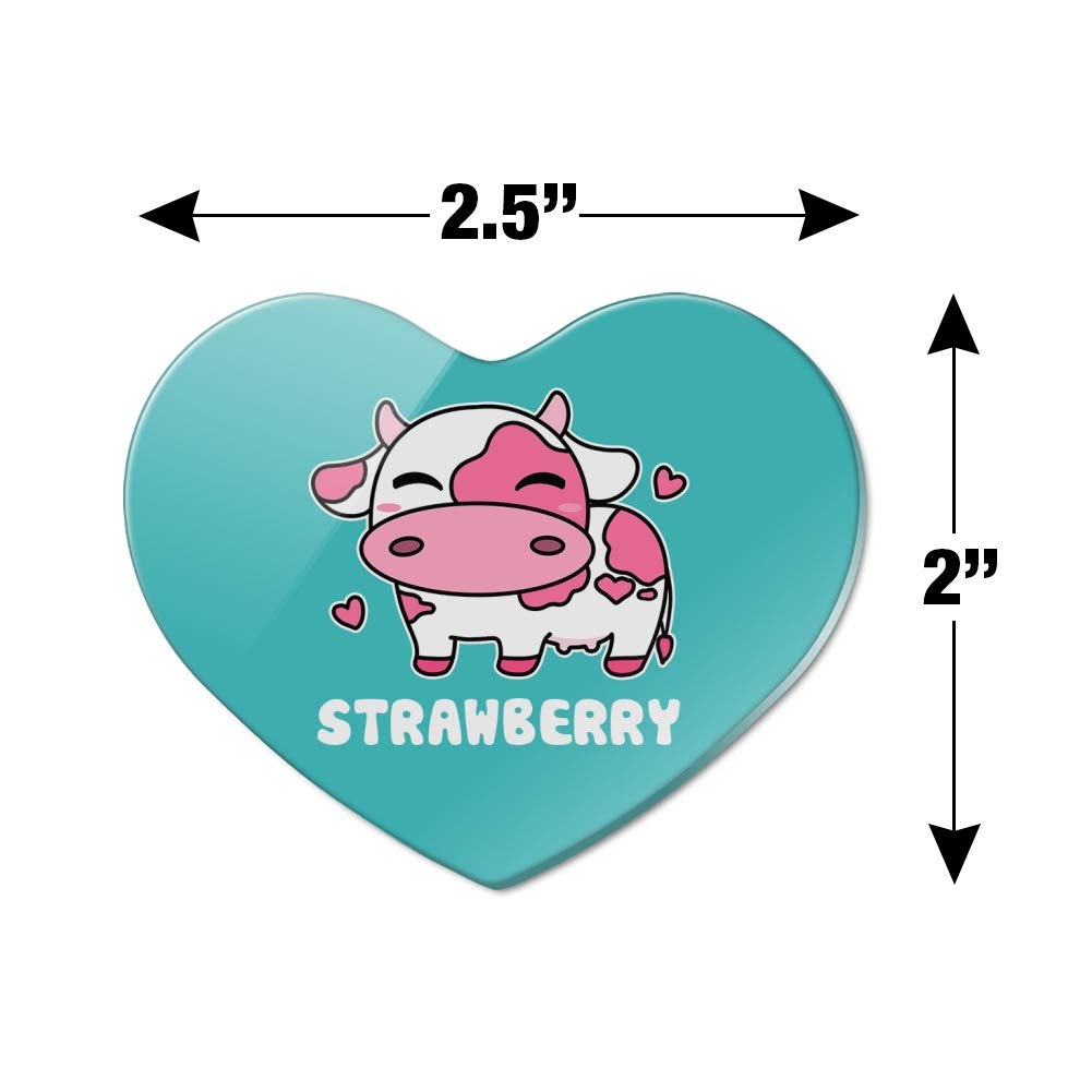Adorable Kawaii Strawberry Milk Cow Heart Acrylic Fridge Magnet - Cute Refrigerator Decor for Home, Office & Dorm Room