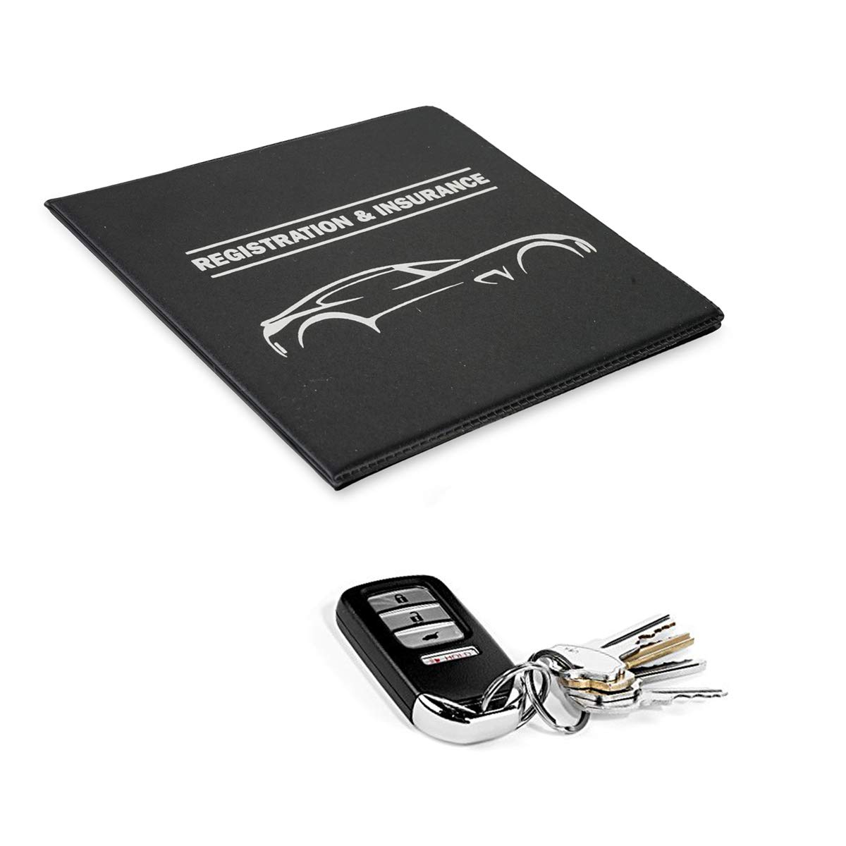 CANOPUS Car Registration & Insurance Holder - 2 Pack Vehicle Document Organizer for Auto, Truck, Motorcycle, Trailer - Durable Card Wallet for DMV Papers & Roadside Essentials (Perfect for Glove Box Storage & Quick Access During Traffic Stops)