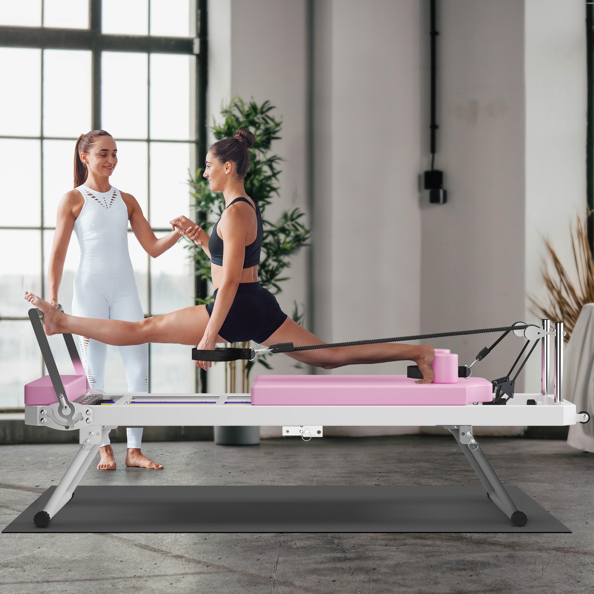Foldable Pilates Reformer Machine for Home & Gym - Dual Resistance Springs & Cords, 400 lbs Capacity - Perfect for Cardio, Strength Training & Rehabilitation Exercises