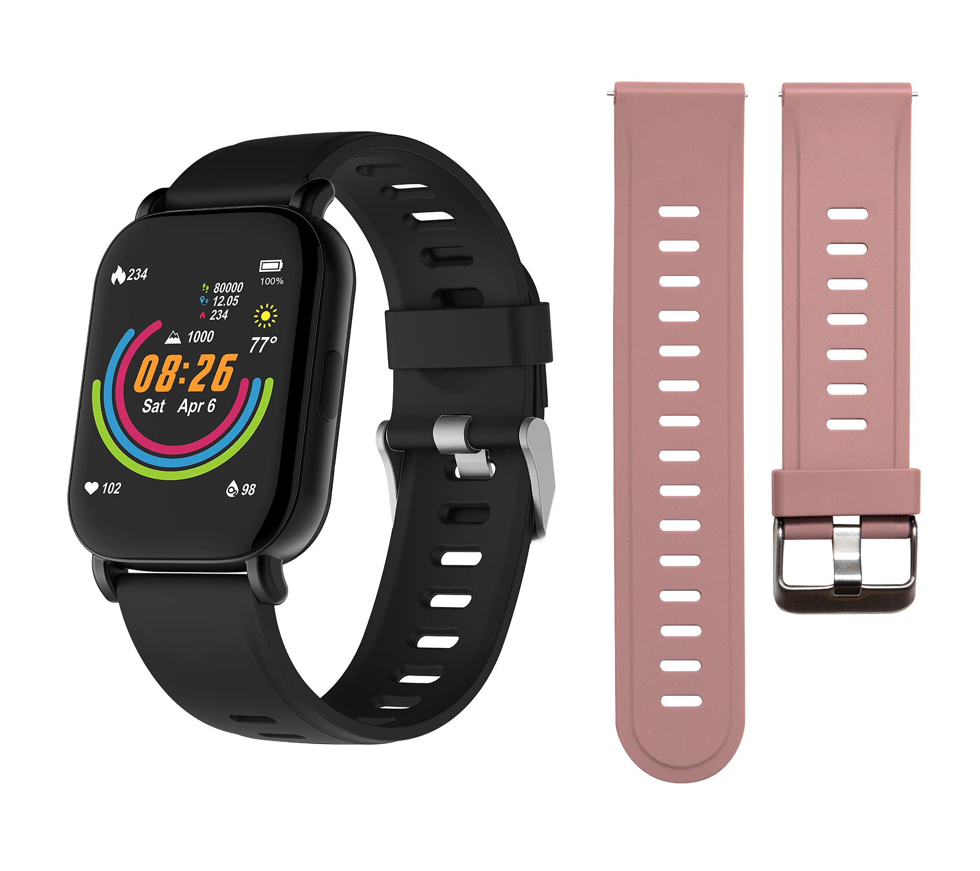 3Plus Vibe Pro Smartwatch - GPS, Heart Rate & SpO2 Monitor, Sleep Tracking, 5ATM Waterproof for Android iPhone - Fitness & Outdoor Use