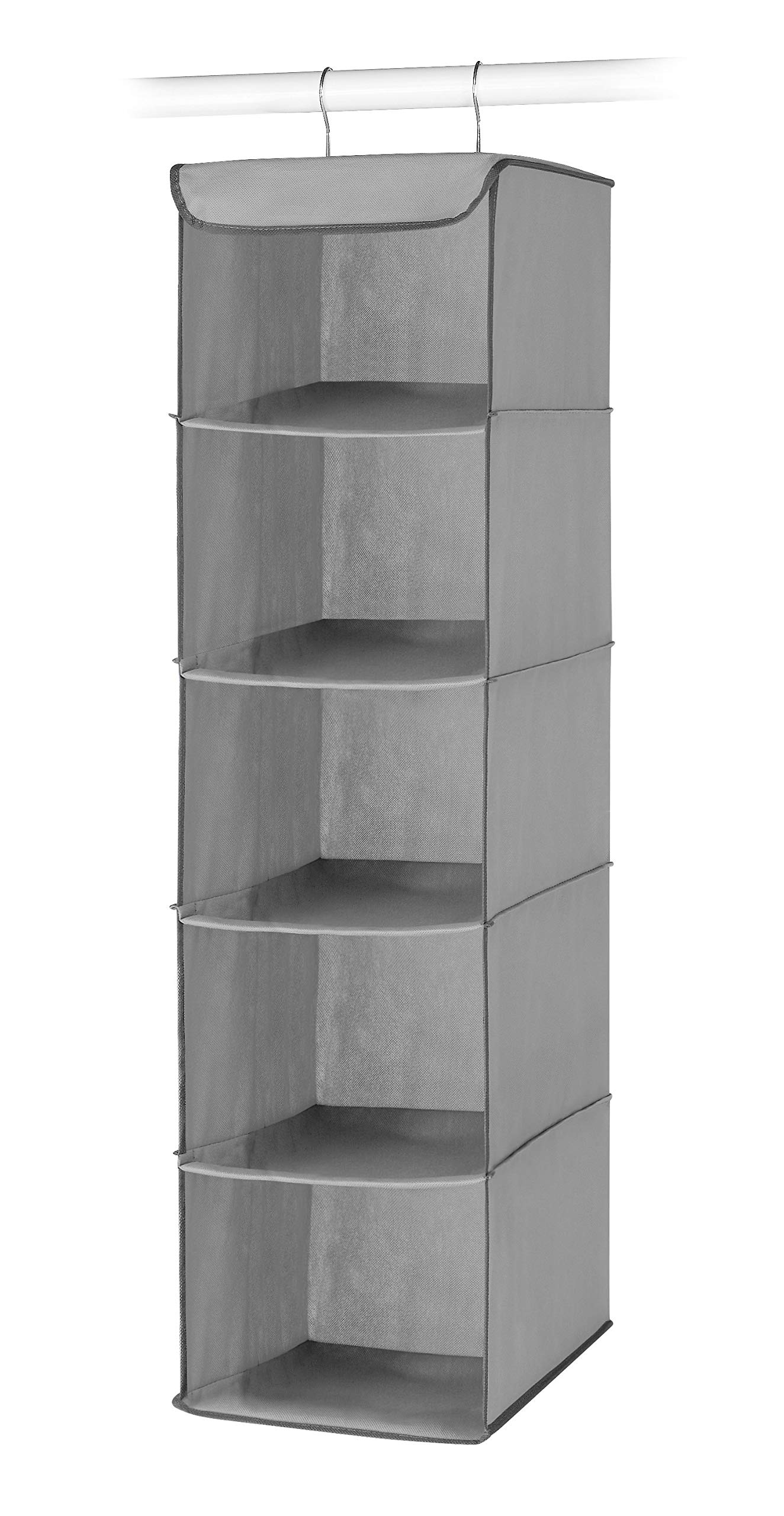 Whitmor 5-Section Hanging Closet Organizer with Sturdy Metal Frame - Space-Saving Wardrobe Storage for Clothes, Shoes & Accessories - Perfect for Bedroom, Dorm, Apartment Organization