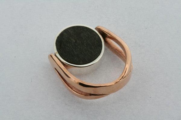 Obsidian and Copper Flip Ring for Men & Women - Elegant Handmade Jewelry for Everyday Wear, Gifts, and Special Occasions