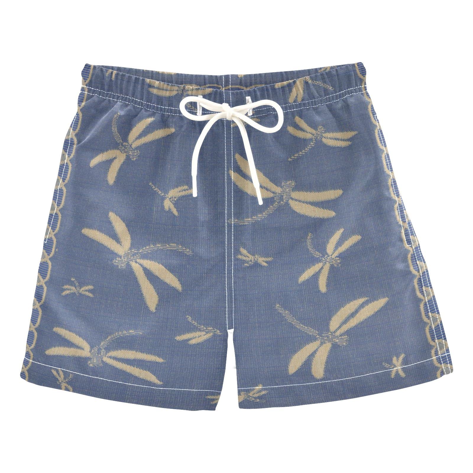 AMICHIC Boys Dragonfly Swim Trunks for Toddlers 2-8 Years - Quick Dry Bathing Suits for Little Kids | Perfect for Beach, Pool & Summer Water Play