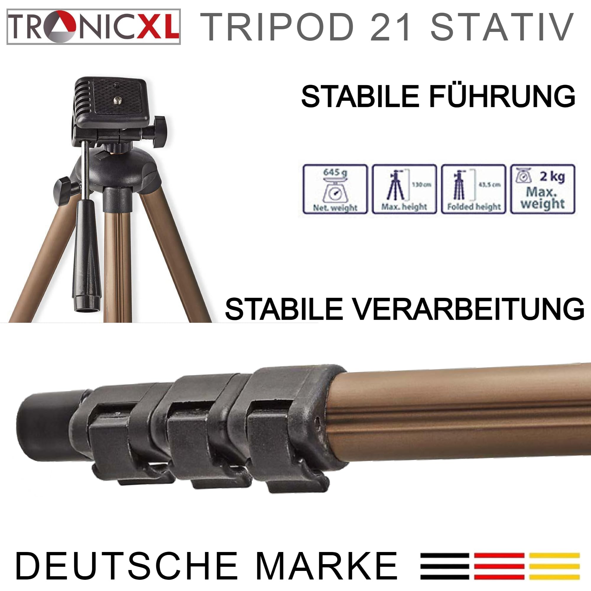 TronicXL Tripod21P Universal Projector Mount - Compatible with BenQ, Asus, Acer, Epson, Sony, Panasonic, Philips, WiMiUS, TOUMEI, Merisny, QKK, OTHA & Android Projectors - Perfect for Home Theater, Office Presentations & Outdoor Movie Nights