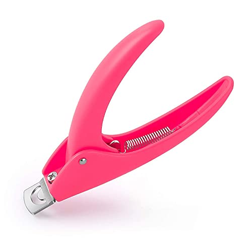 Professional Acrylic Nail Clippers - False Nail Cutter & Tip Trimmer for Artificial Nails - Manicure Tools for Salon & Home Use - Perfect for Nail Art & Extensions (Pink)