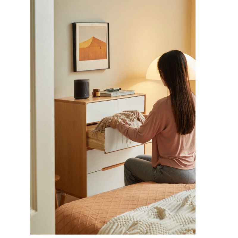 Solid Poplar Wood Chest of Drawers - 5-Drawer Storage Organizer for Bedroom, Living Room & Office | Natural Wood Dresser with Smooth Gliding Drawers