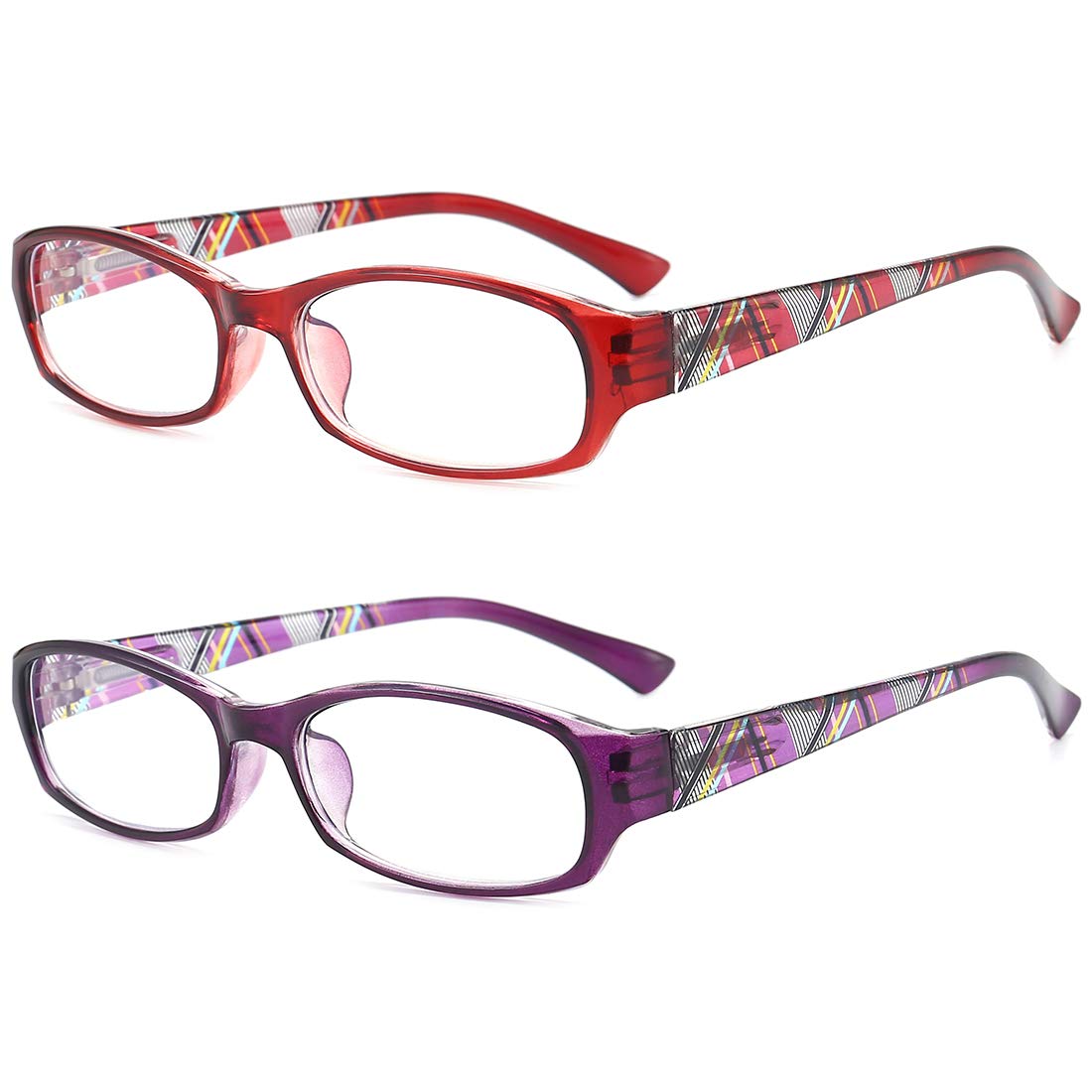 Blue Light Blocking Reading Glasses for Women - 2 Pack Anti-UV Computer Glasses +2.0 Strength | Perfect for Office Work, Screen Time & Night Reading