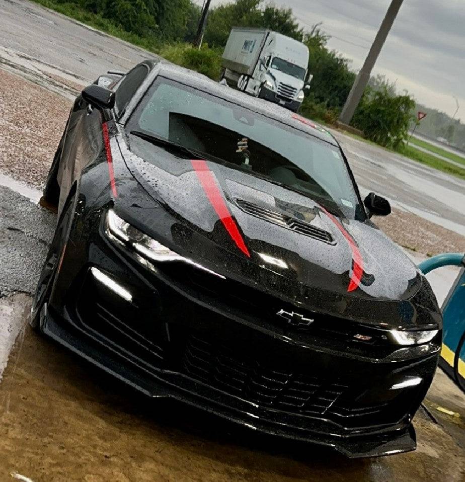 2016-2023 Chevrolet Camaro Front Bumper Lip - ABS Glossy Black 3-Piece Set for LT/LS/RS/SS/1LE Models | Aggressive Styling Upgrade for Street & Track Performance