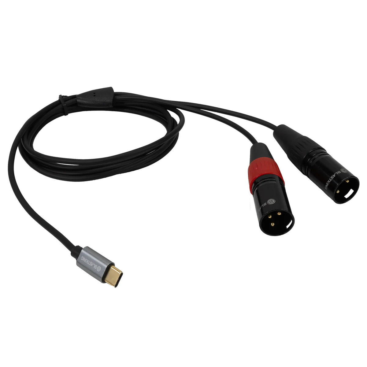 Blastking C2XLRTC 6 USB C to Dual XLR Male Audio Cable - 6ft (1.82m) for Professional Studio Recording & Live Performances - Perfect for DJs, Musicians & Audio Engineers