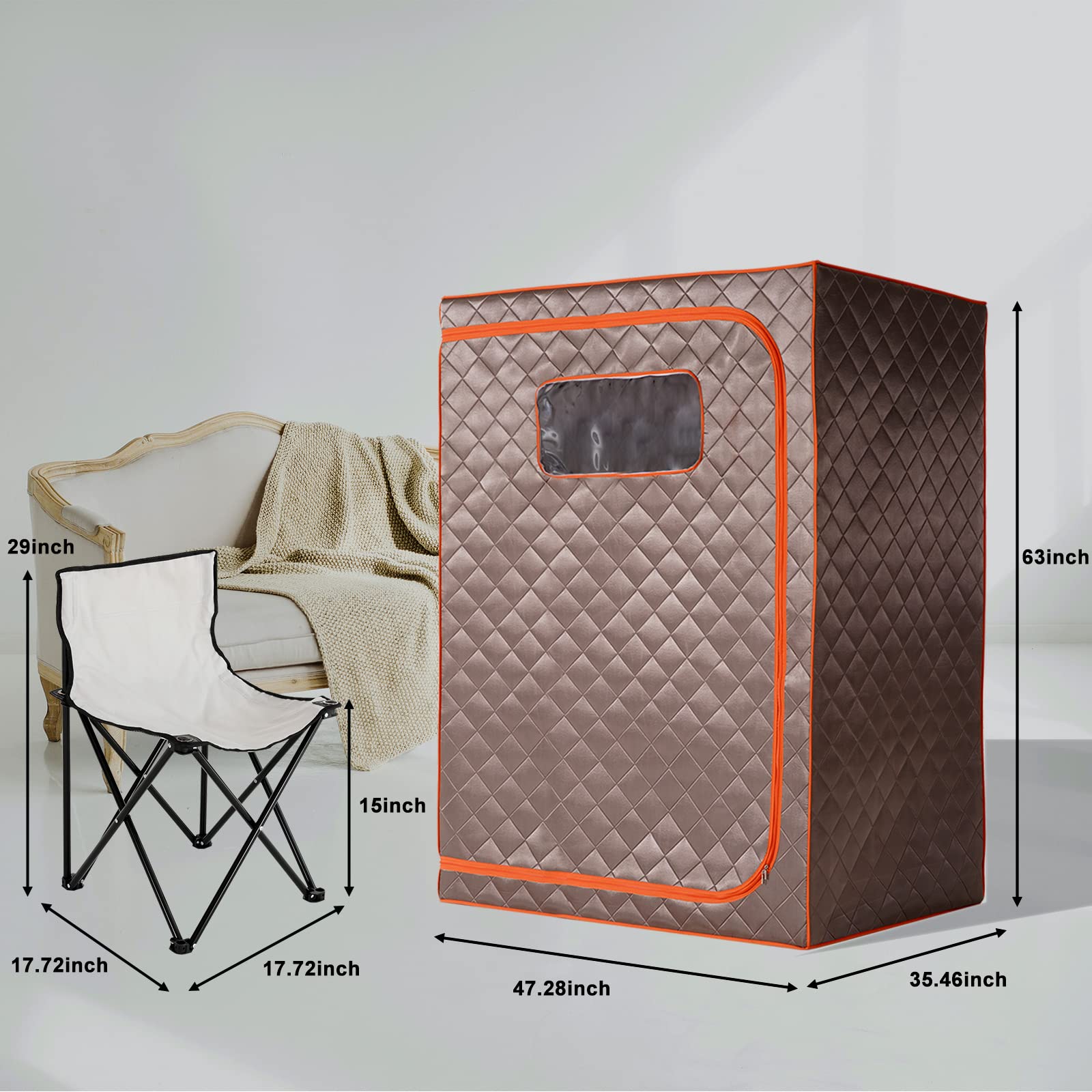 Portable Steam Sauna Tent for 1-2 People | Full Size Foldable Home Sauna with 2 Chairs | Detox & Relaxation for Couples, Spa Lovers & Home Wellness | Perfect for Small Spaces, Apartments & Post-Workout Recovery